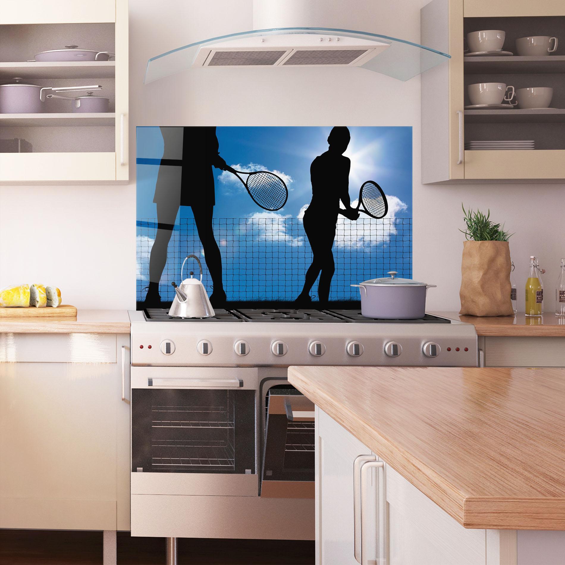 Küchenrückwand Glas Blue Sky Tennis mockup 1