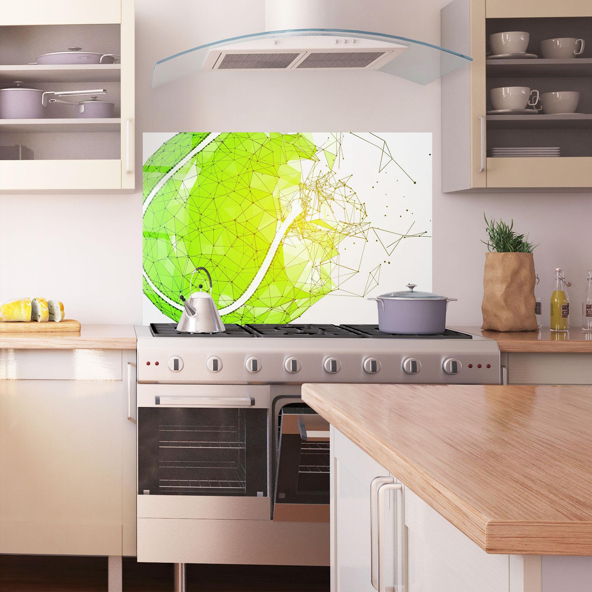 Küchenrückwand Glas Green Line Tennis mockup 1
