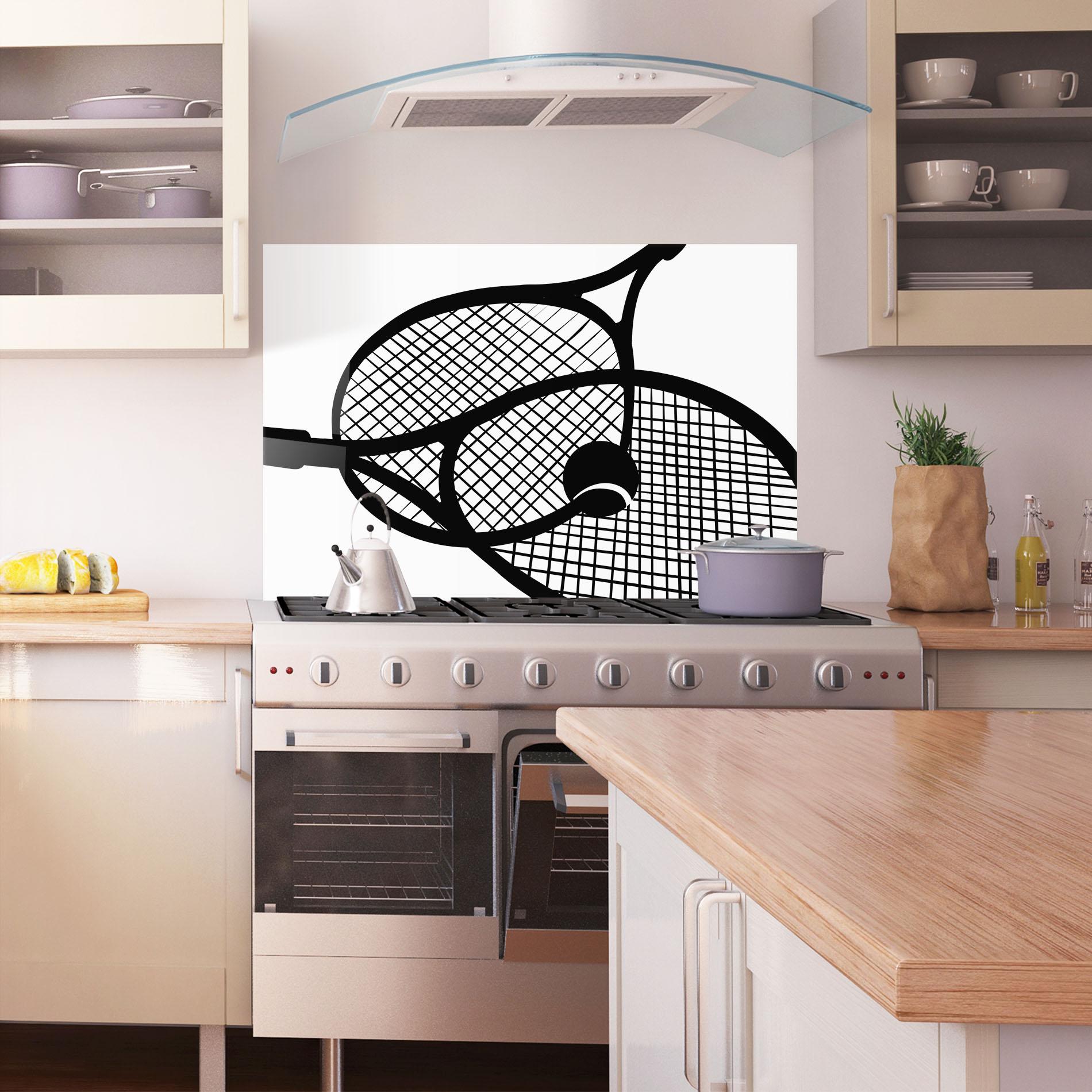 Küchenrückwand Glas Tennis Ball Line mockup 1