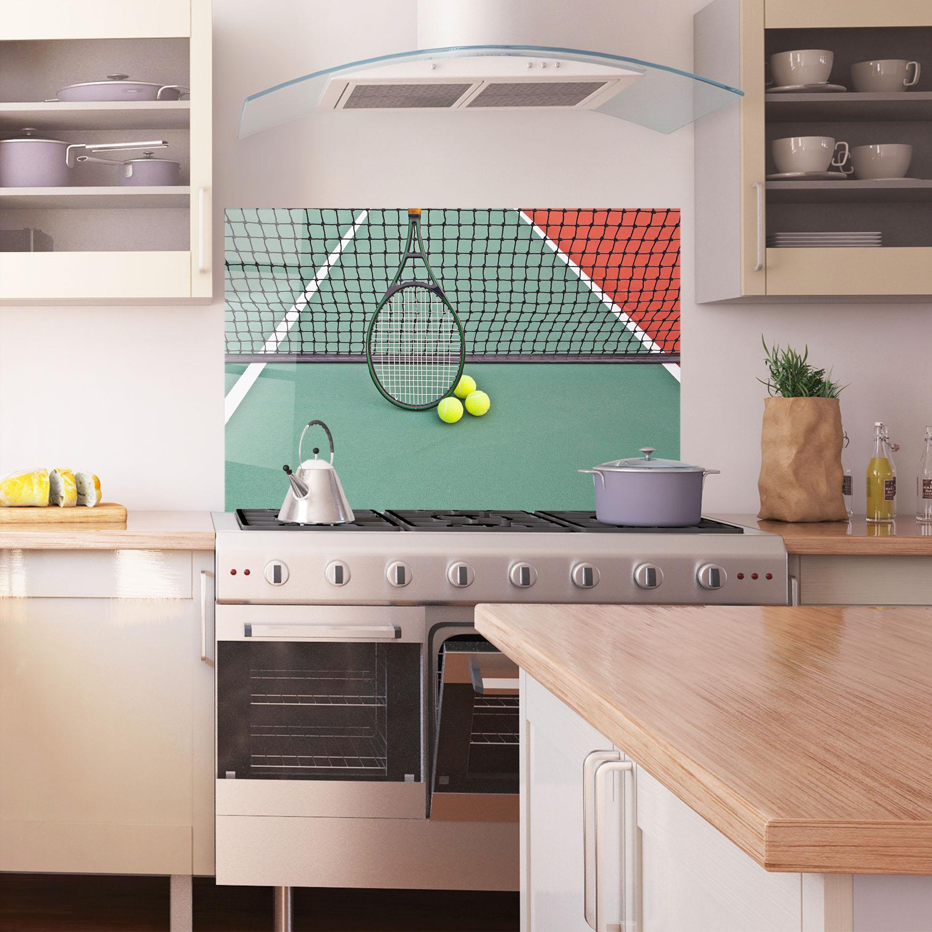 Küchenrückwand Glas Tennis Field mockup 1