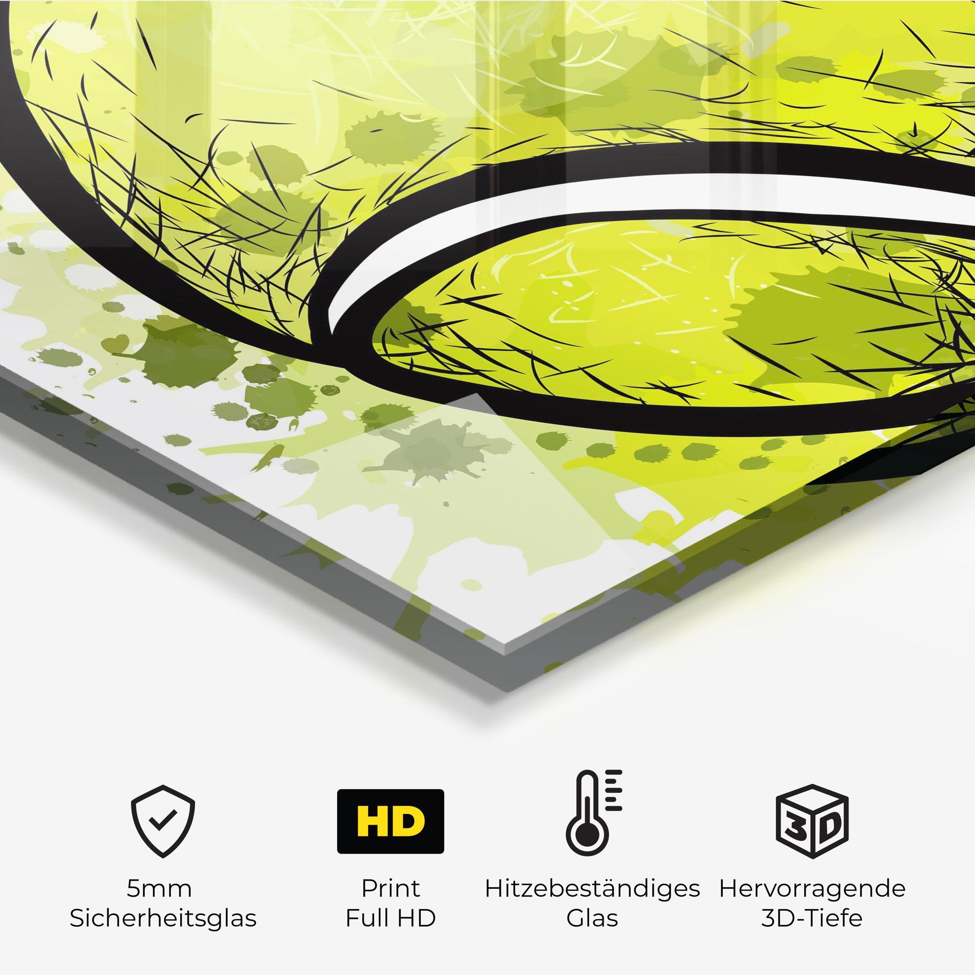 Küchenrückwand Glas Big Tennis Ball mockup 2