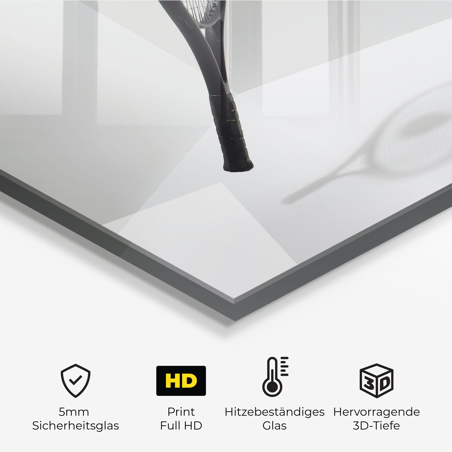 Küchenrückwand Glas Broken Tennis Ball mockup 2