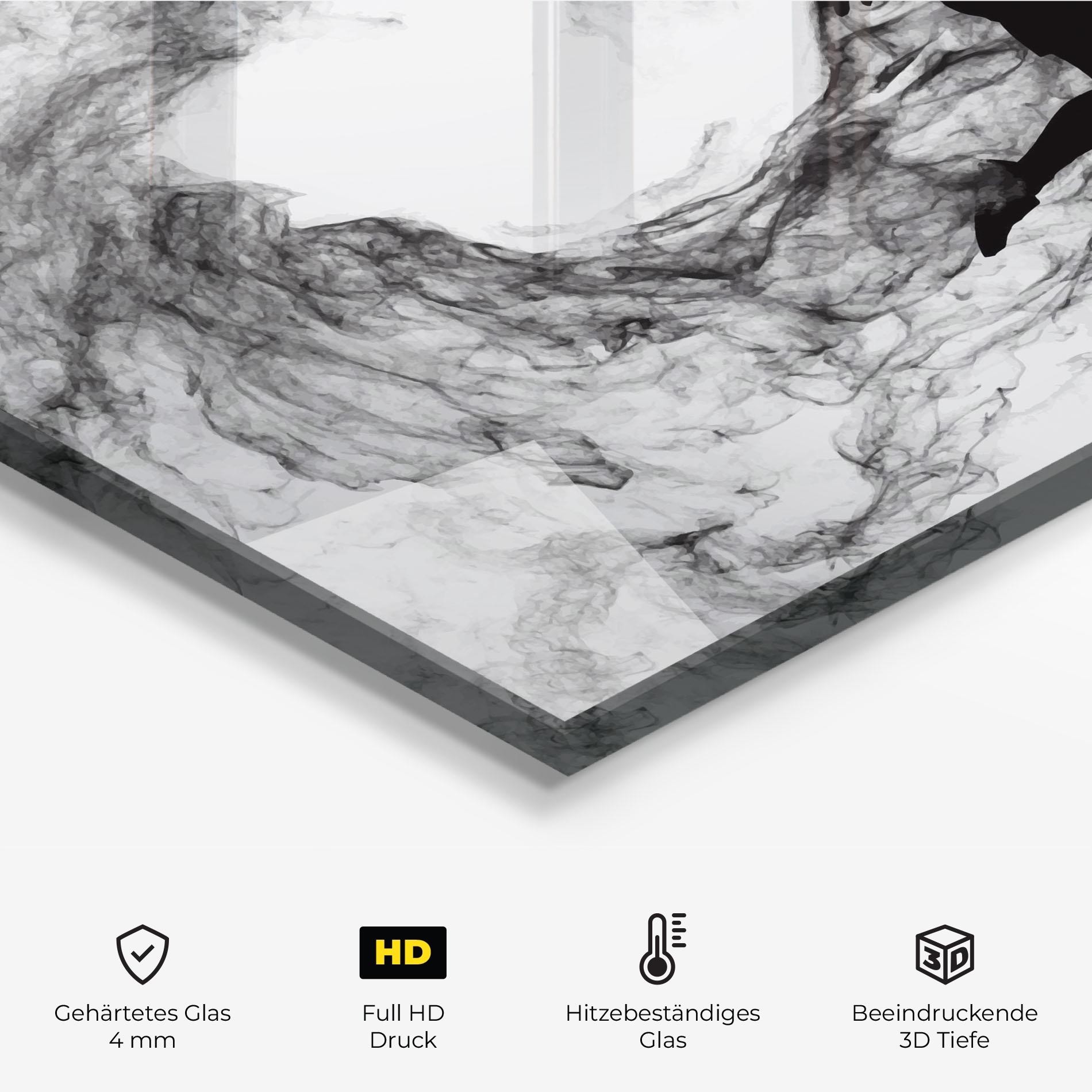 Küchenrückwand Glas Black Smoke Tennis mockup 2