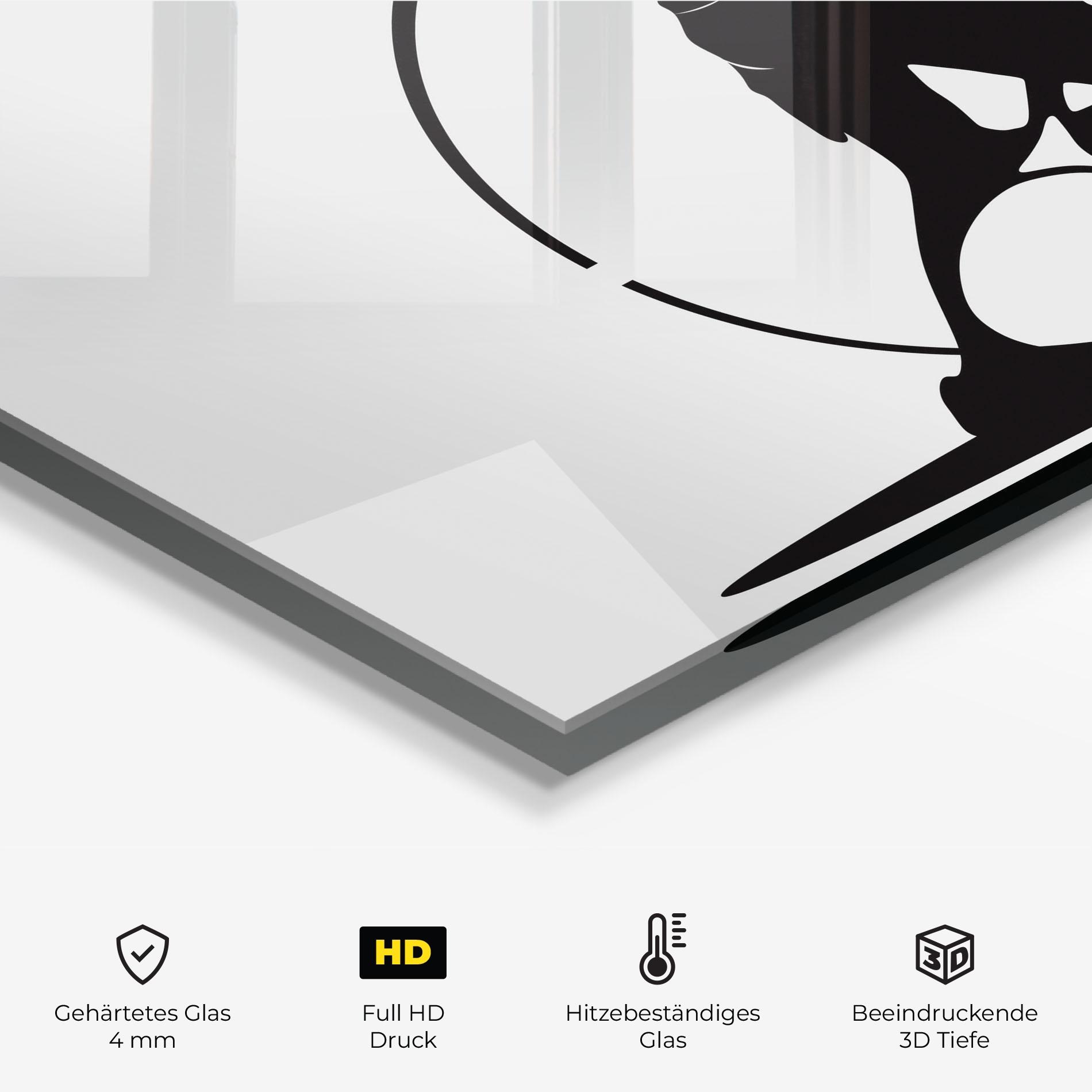 Küchenrückwand Glas Black Tennis Circle mockup 2