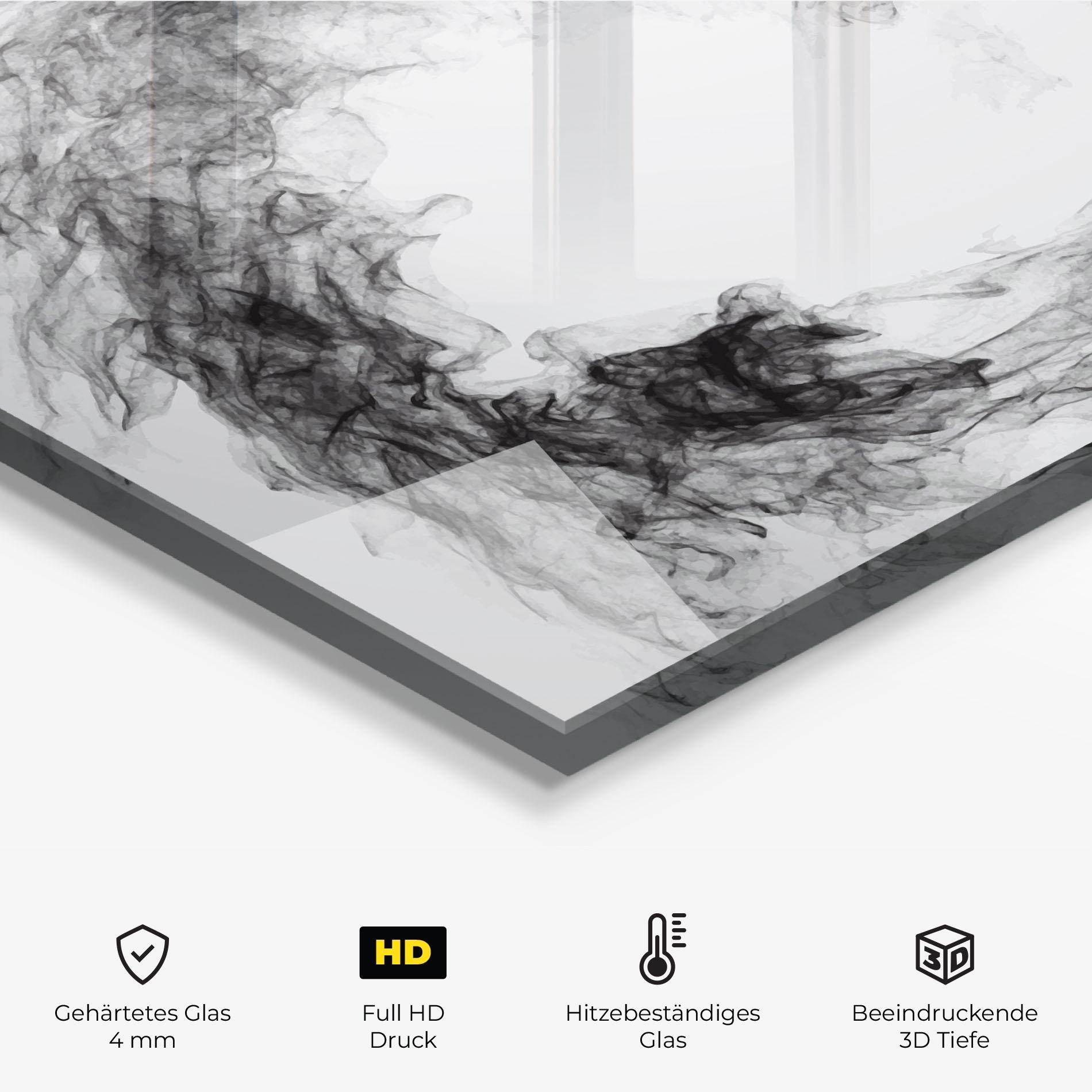 Küchenrückwand Glas Black Tennis Smoke mockup 2