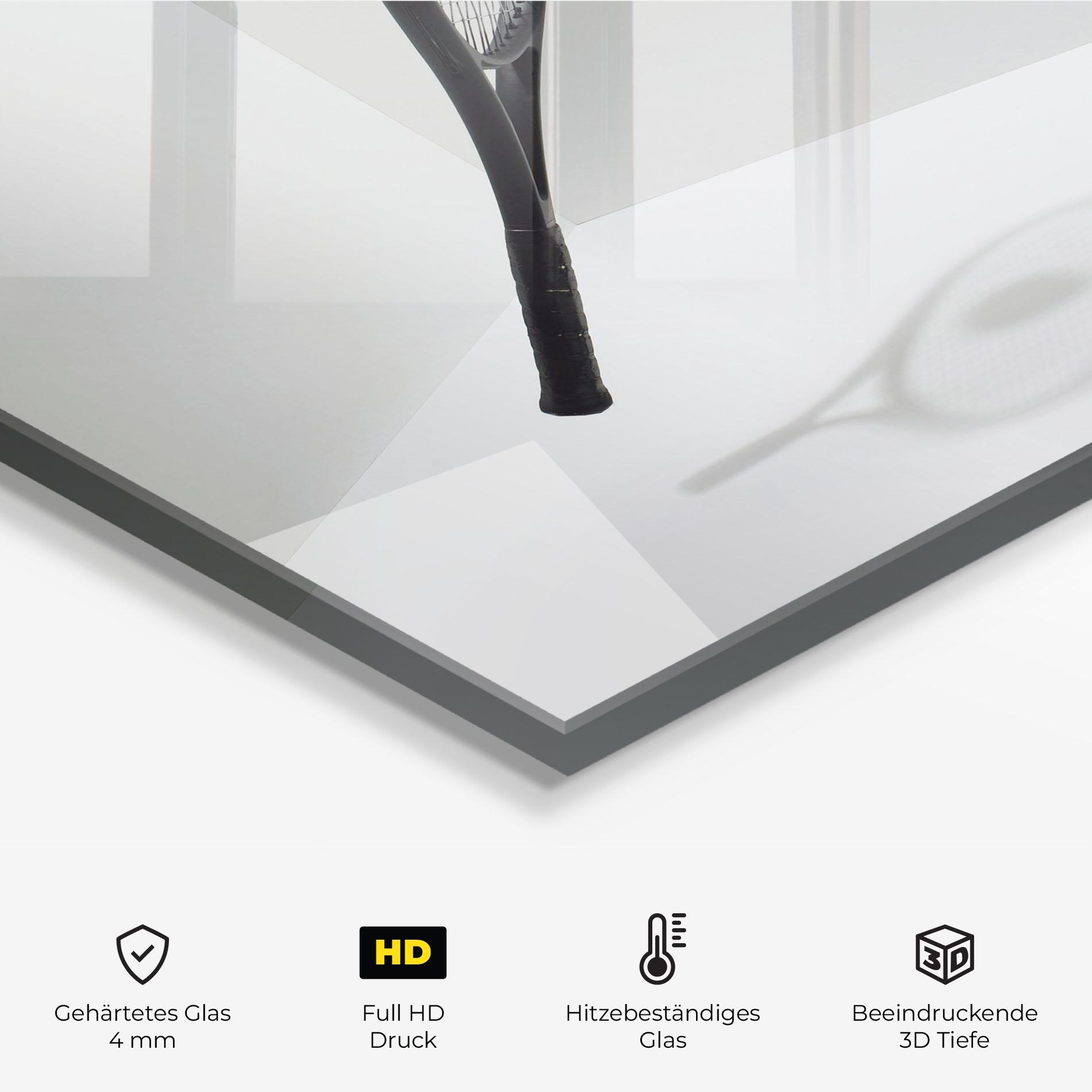 Küchenrückwand Glas Broken Tennis Ball mockup 2