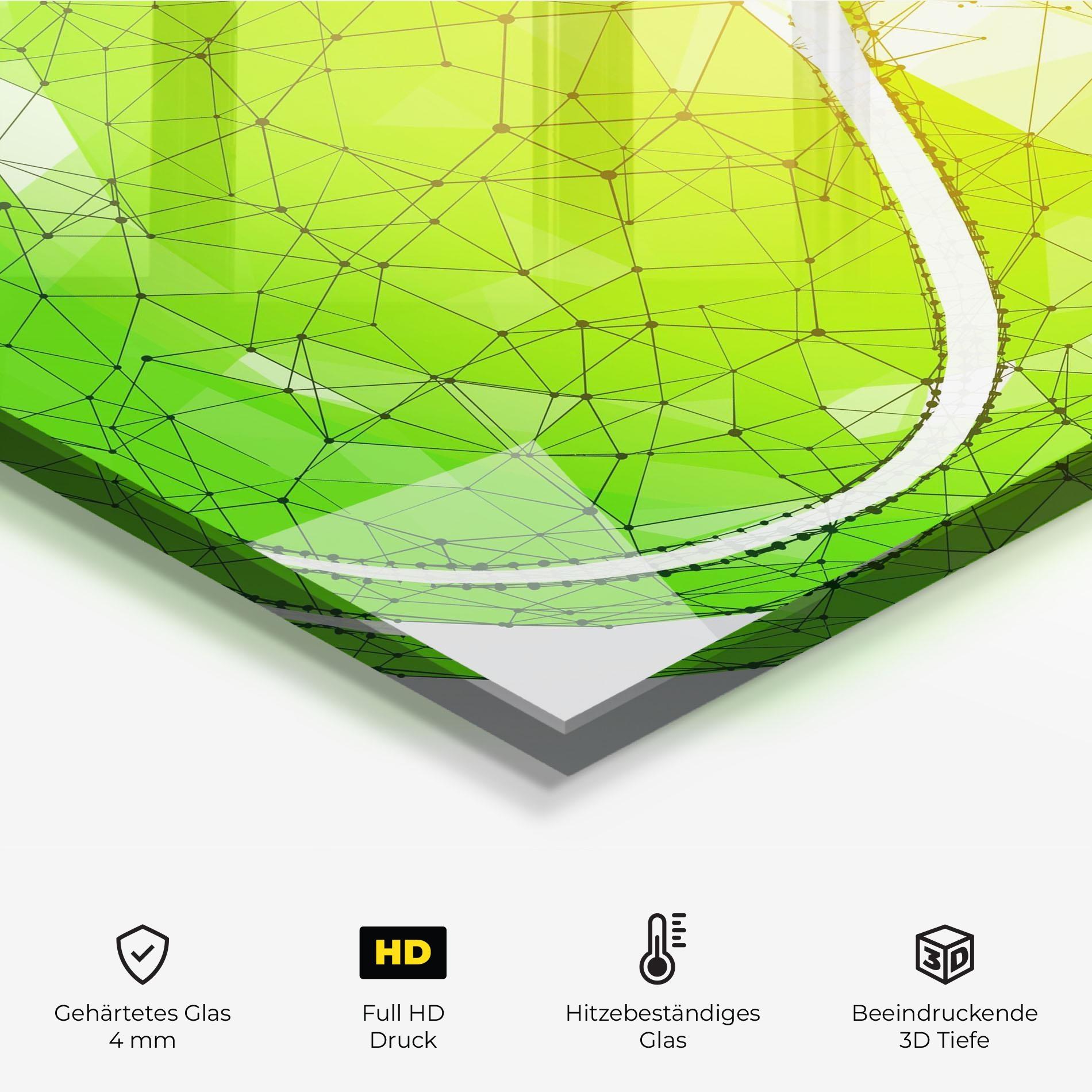 Küchenrückwand Glas Green Line Tennis mockup 2