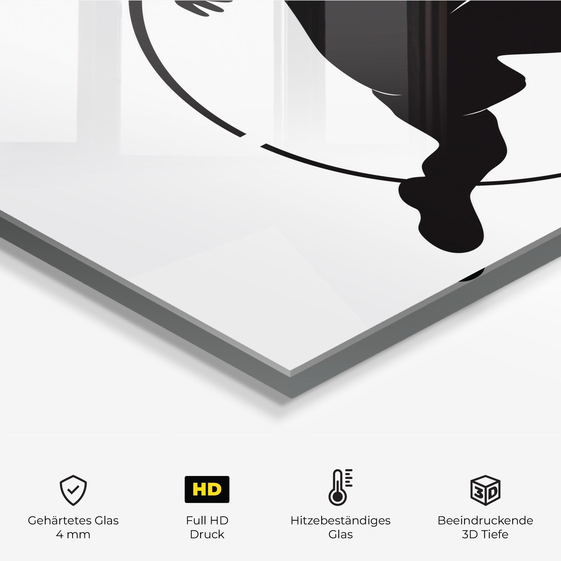 Küchenrückwand Glas Tennis Black Circle mockup 2