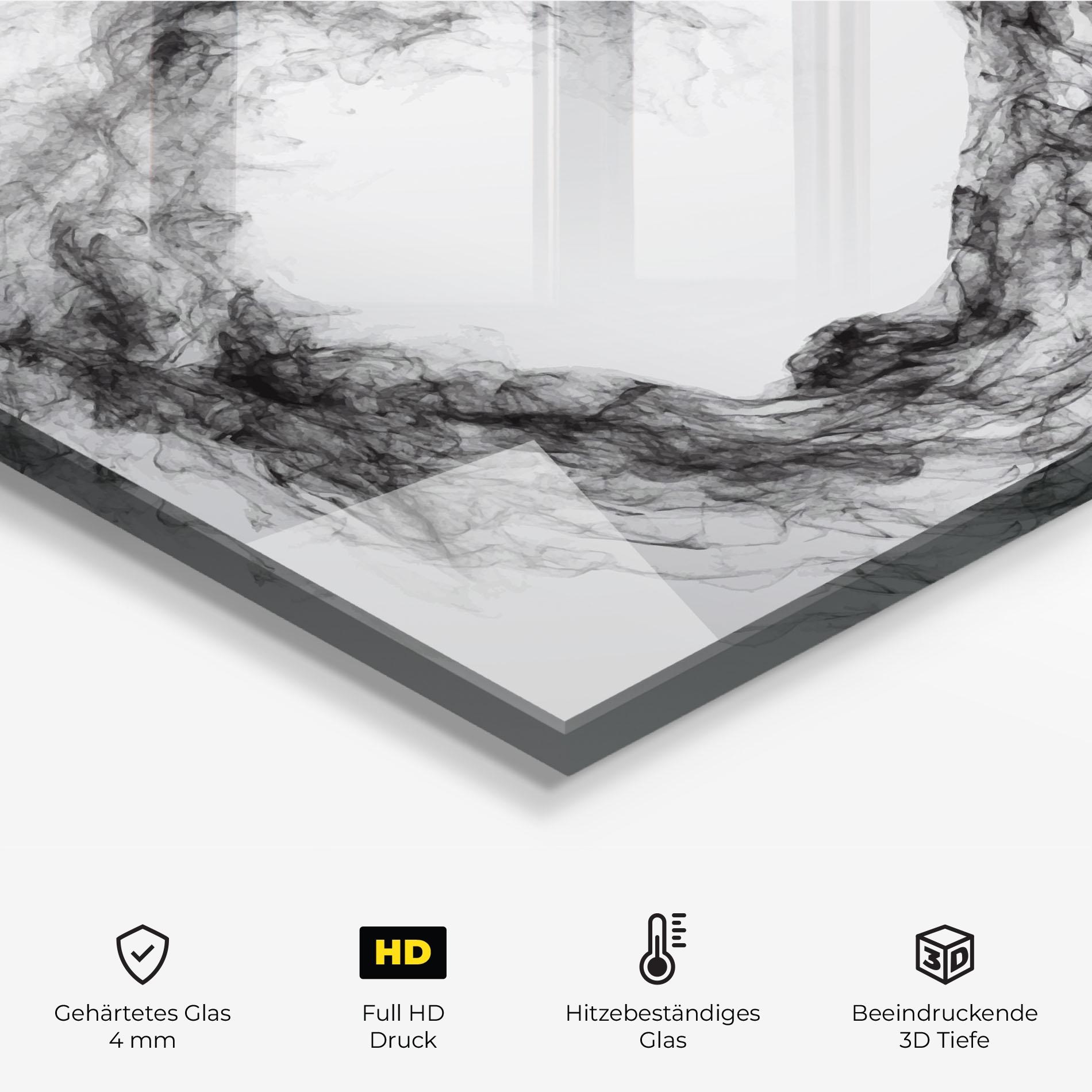 Küchenrückwand Glas Tennis Black Smoke mockup 2