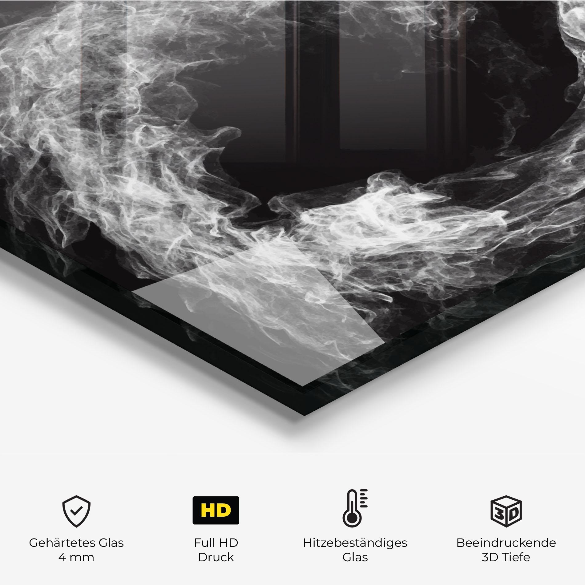 Küchenrückwand Glas White Tennis Smoke mockup 2