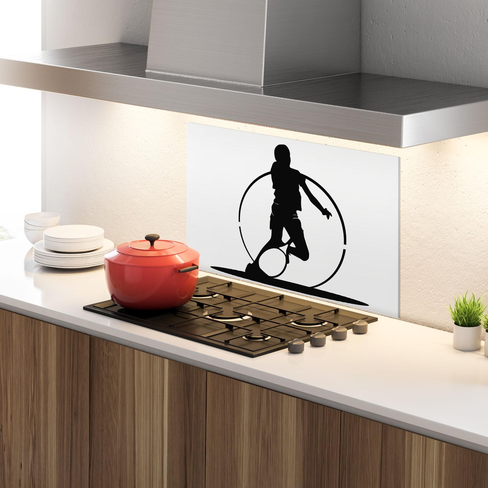 Küchenrückwand Glas Black Tennis Circle mockup 4