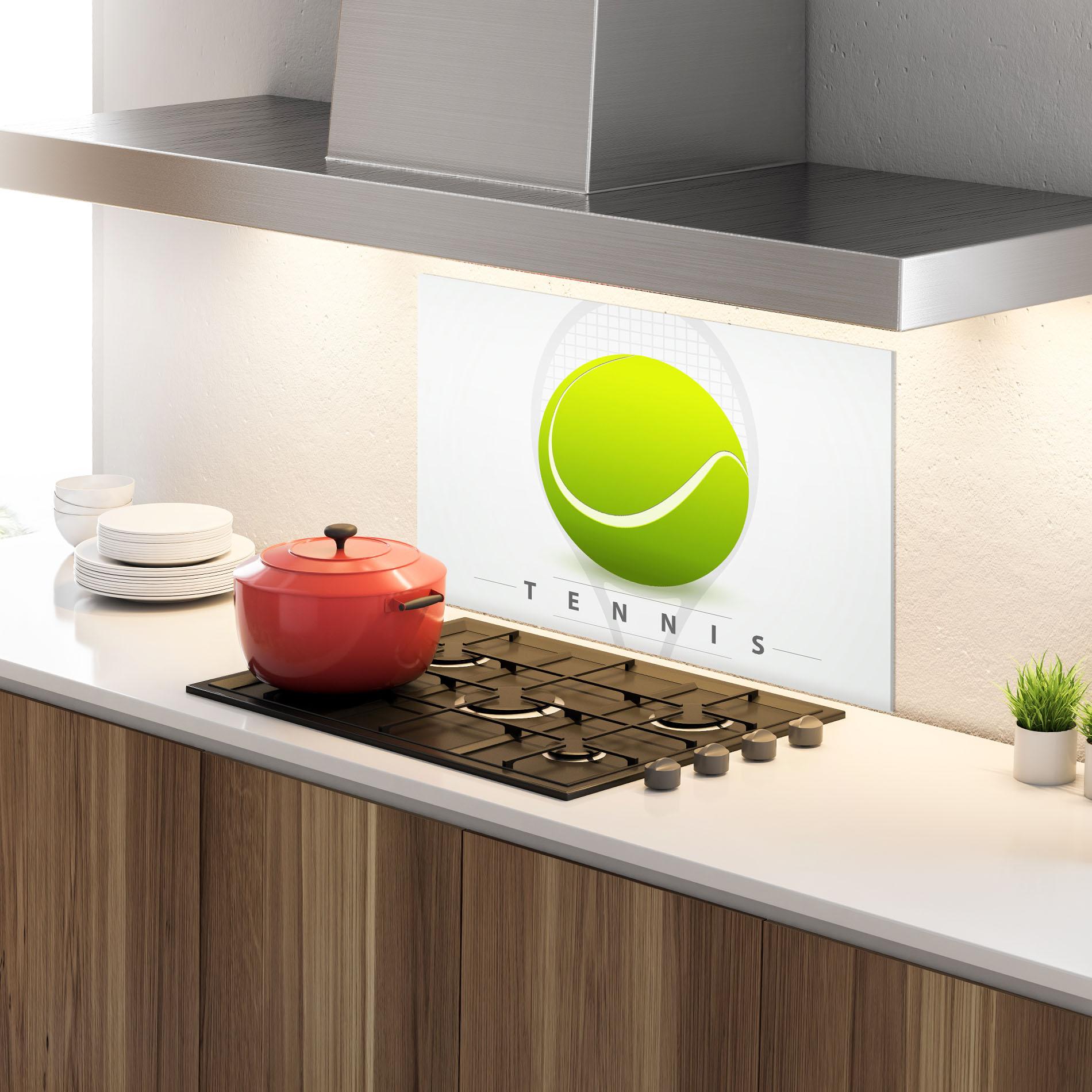 Küchenrückwand Glas Tennis Green Ball mockup 4