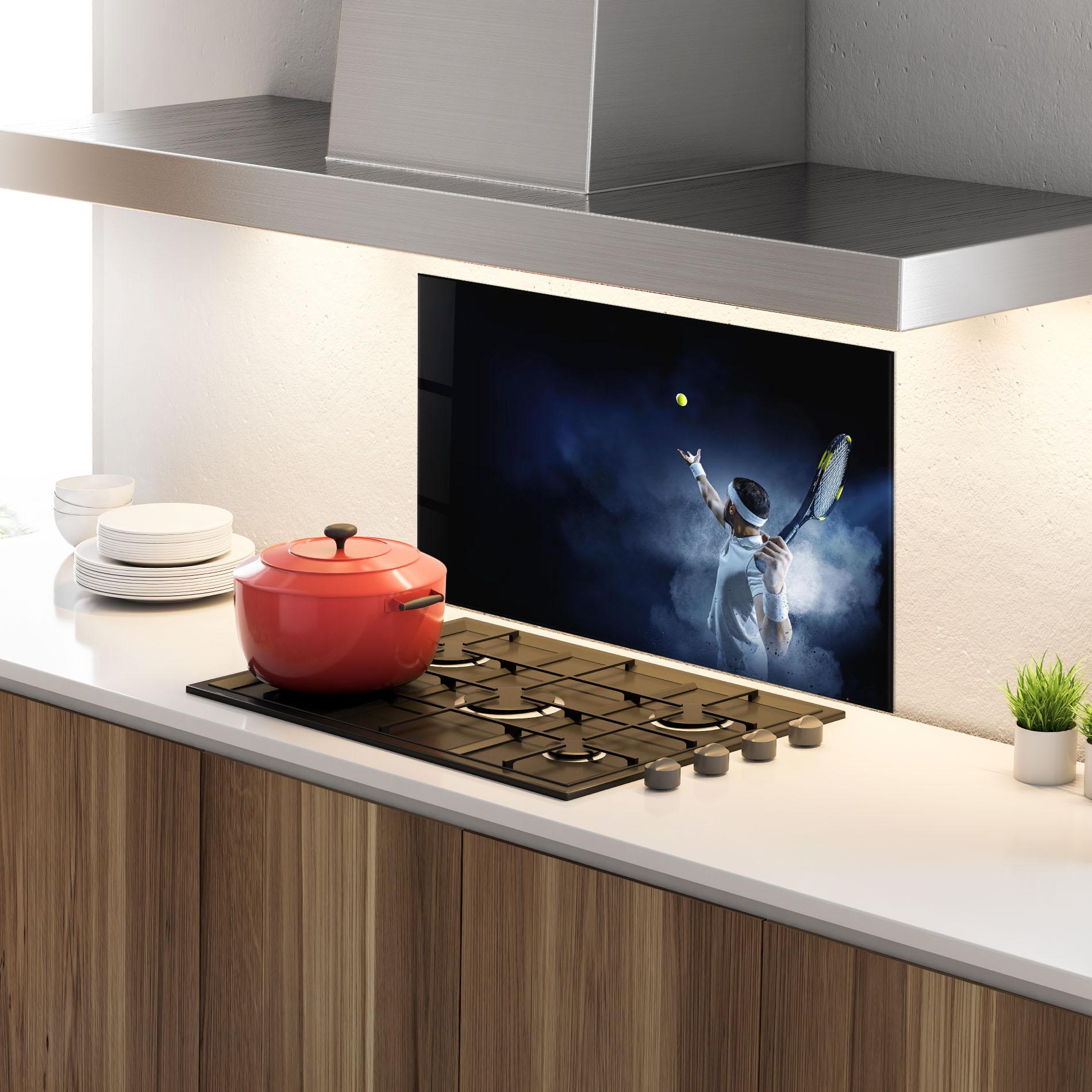 Küchenrückwand Glas Tennis Professional Player mockup 4