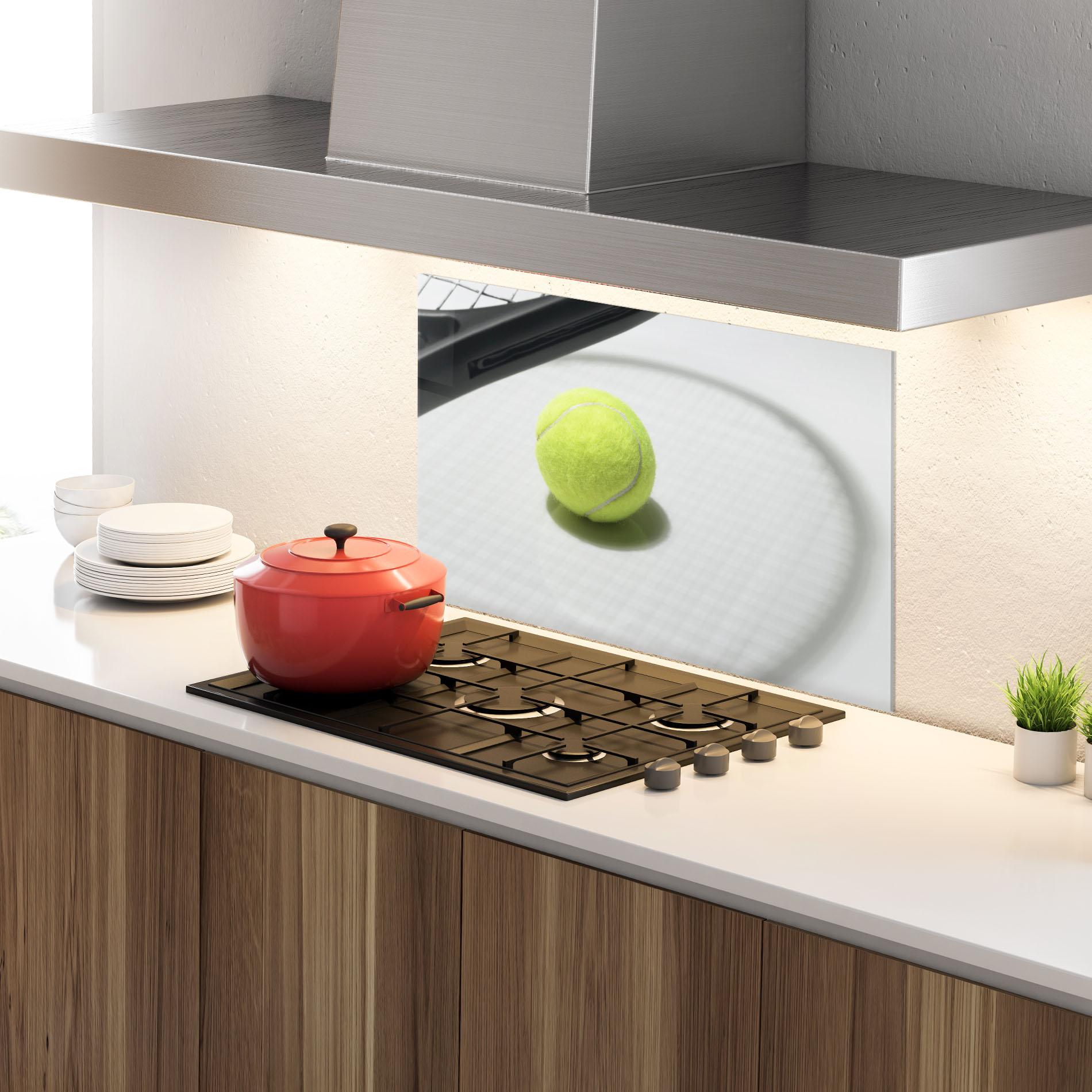 Küchenrückwand Glas Tennis Racket Shadow mockup 4