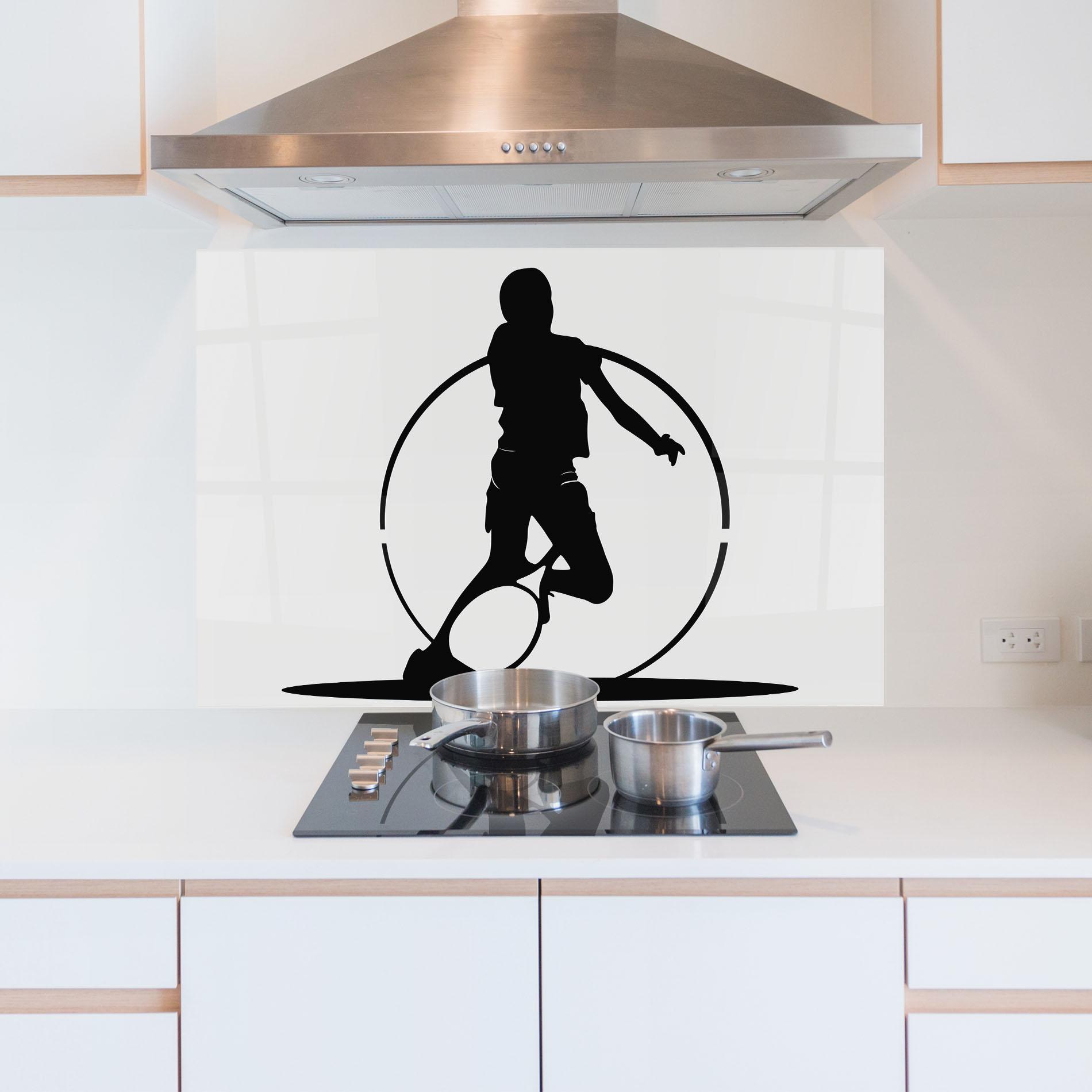 Küchenrückwand Glas Black Tennis Circle mockup 5