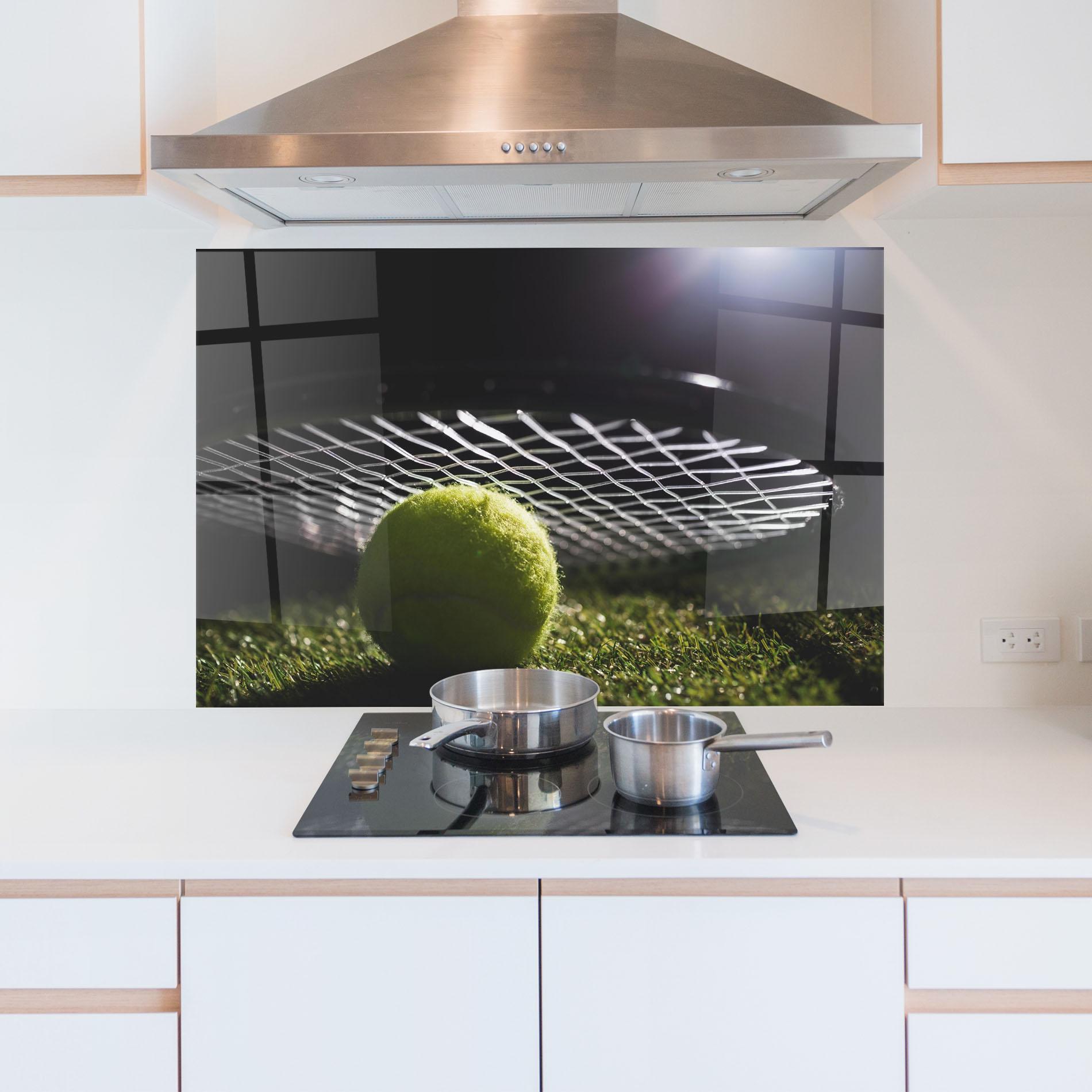 Küchenrückwand Glas Close Up Tennis Ball mockup 5