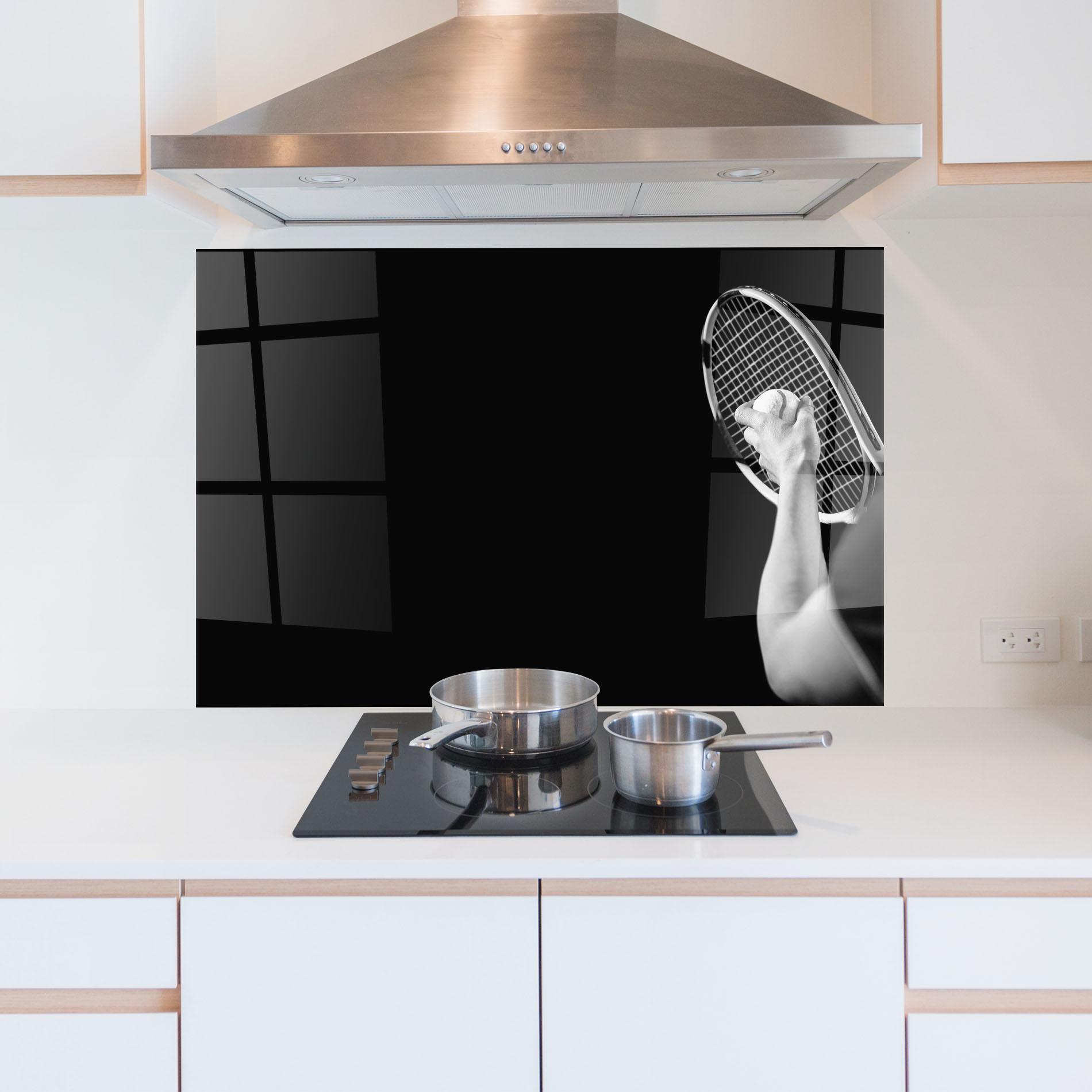 Küchenrückwand Glas Grey Tennis Racket mockup 5