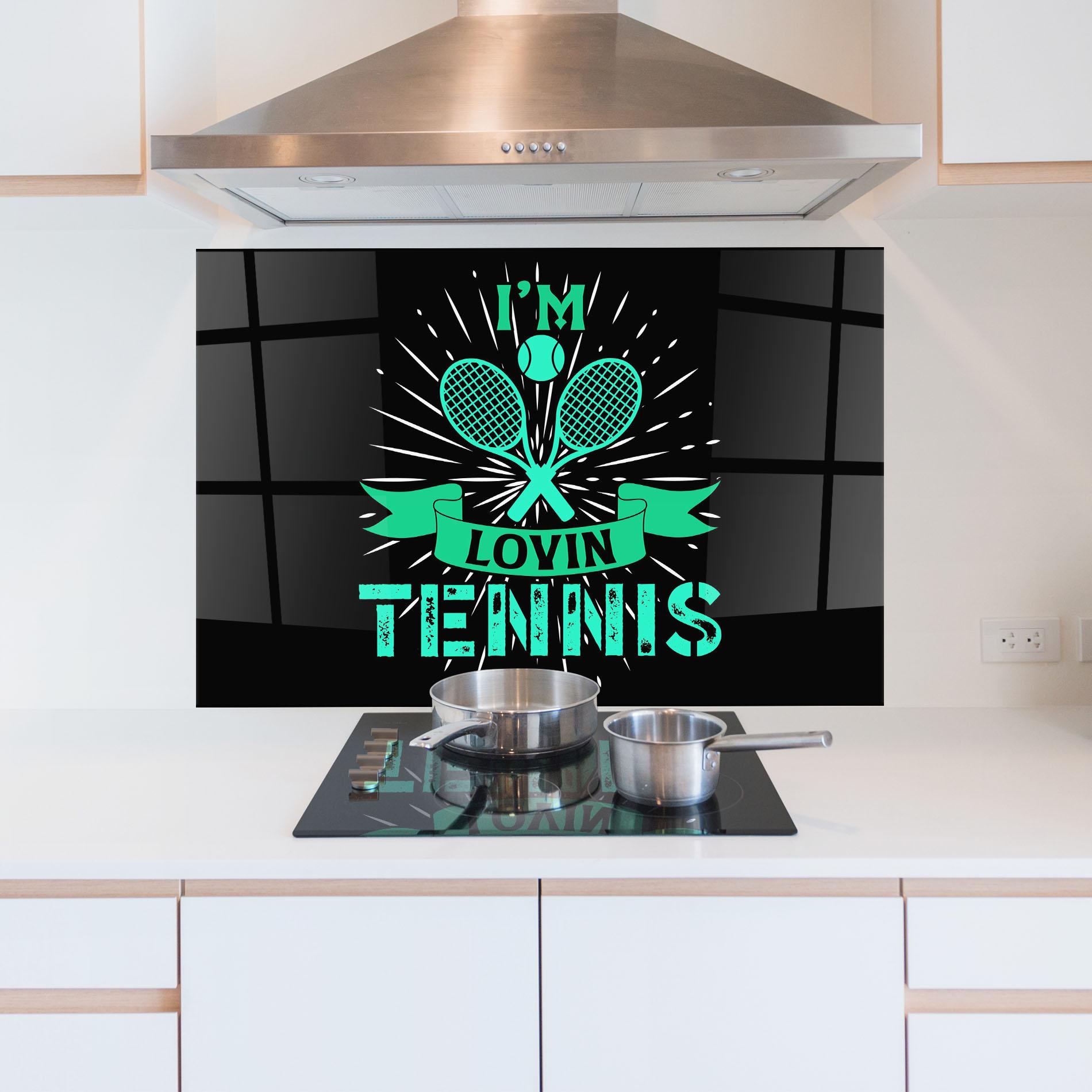 Küchenrückwand Glas Lovin Tennis mockup 5