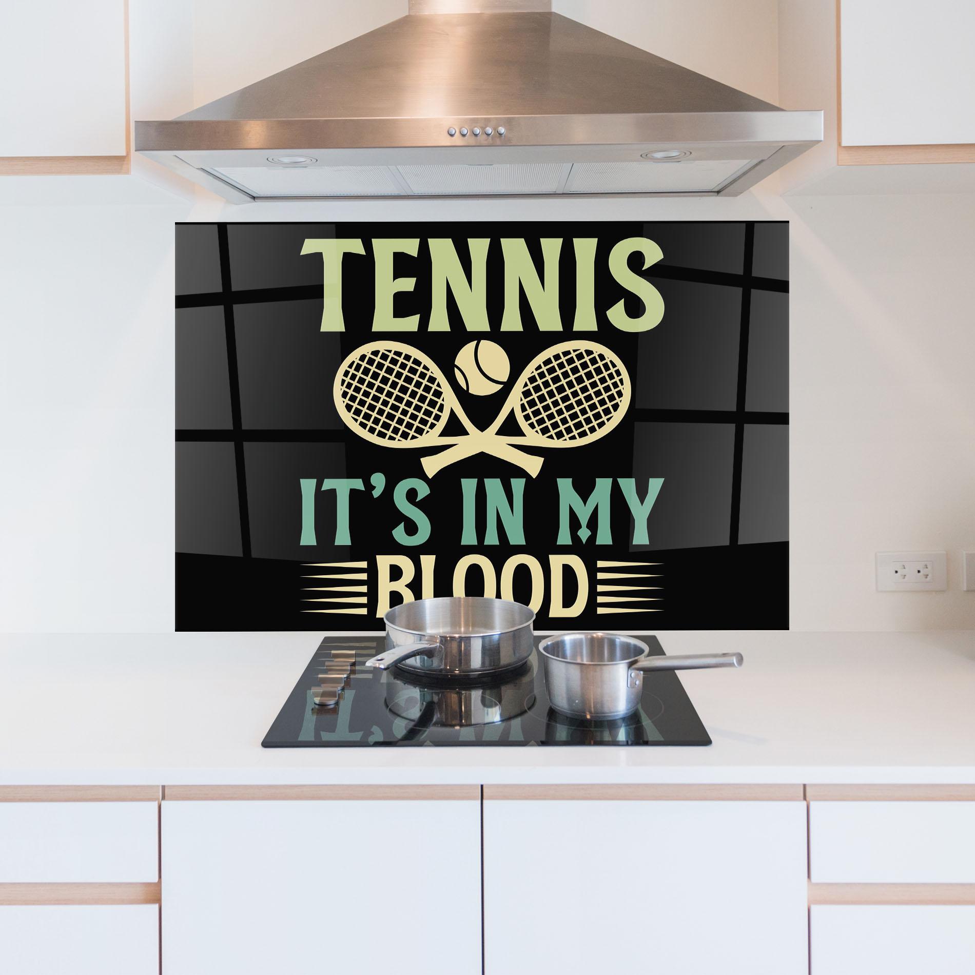Küchenrückwand Glas Tennis Blood mockup 5
