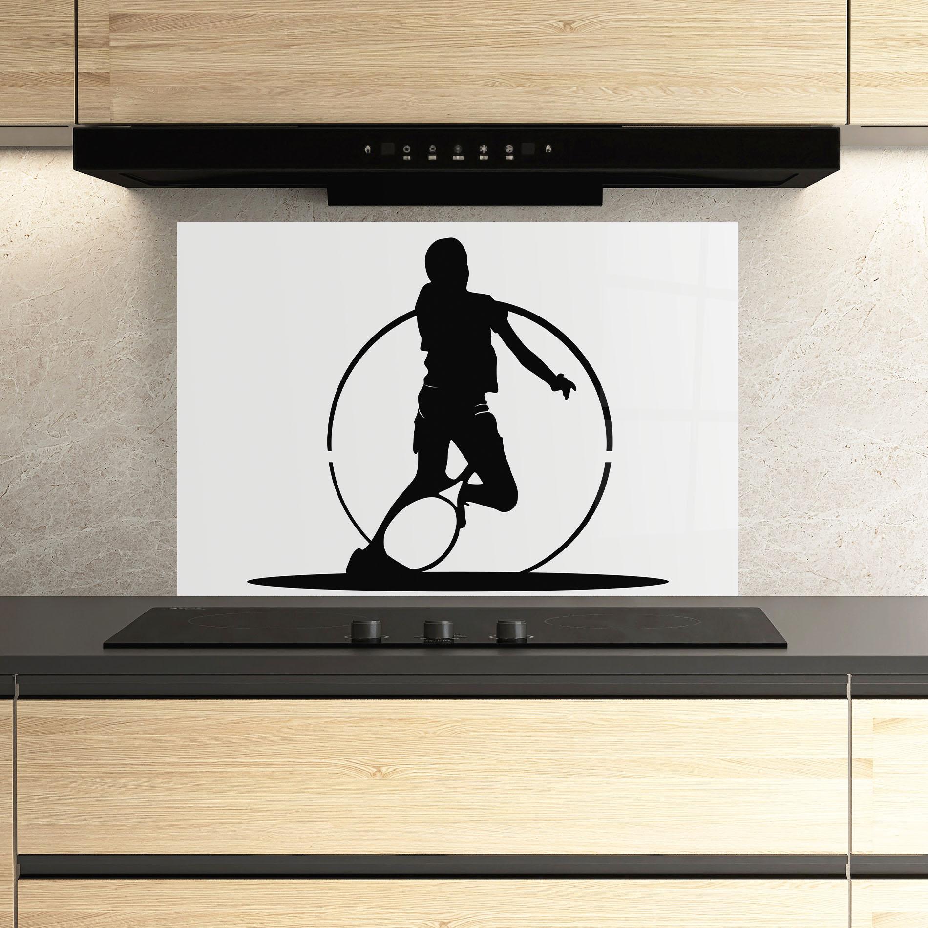 Küchenrückwand Glas Black Tennis Circle mockup 3