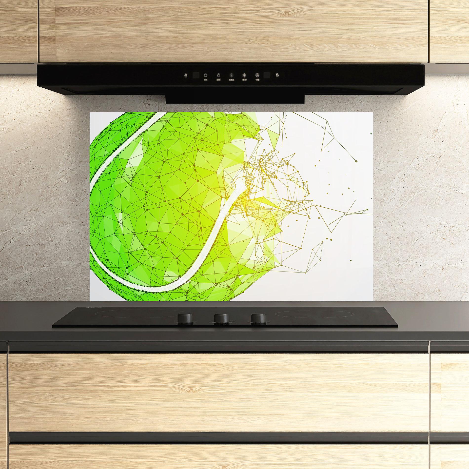 Küchenrückwand Glas Green Line Tennis mockup 3