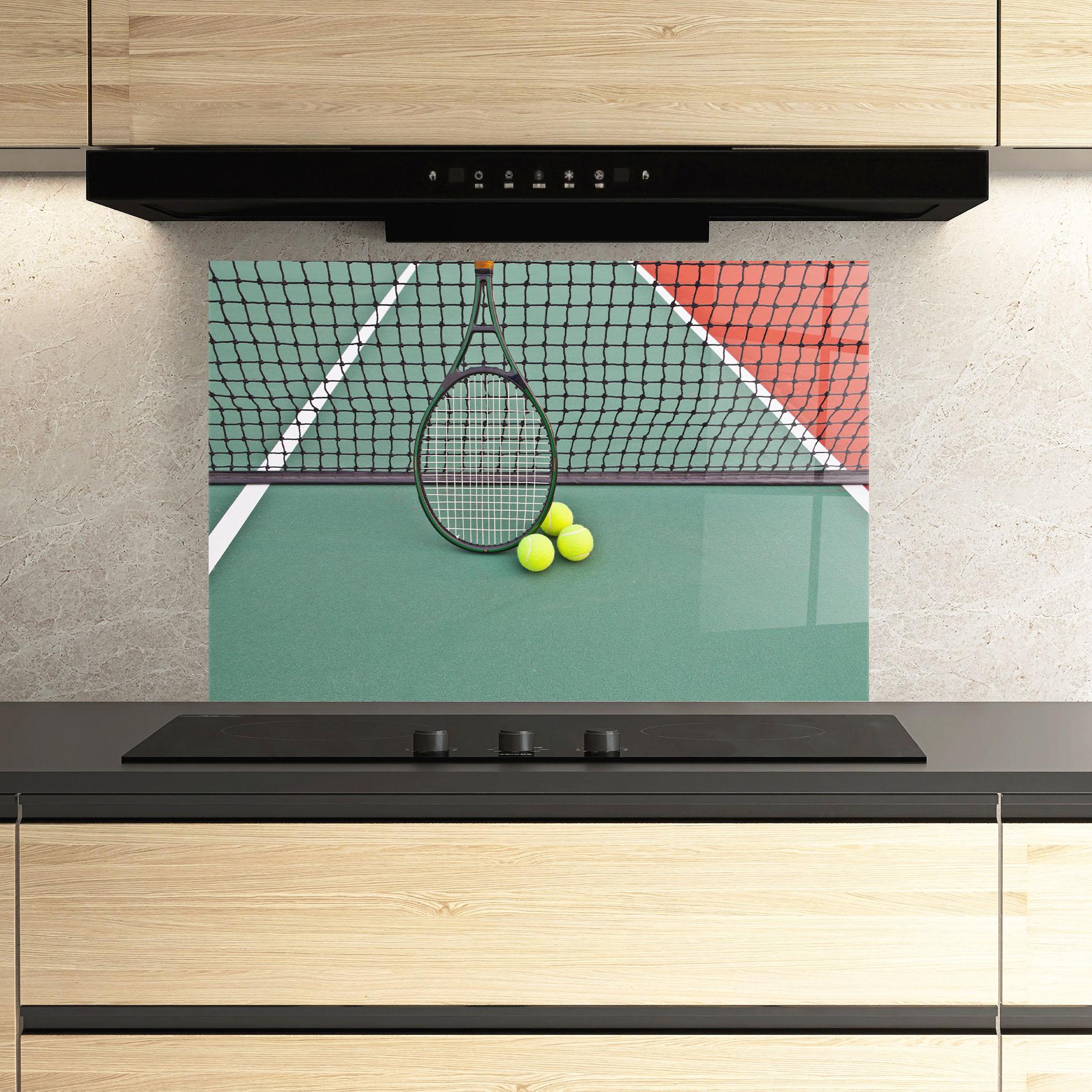 Küchenrückwand Glas Tennis Field mockup 3