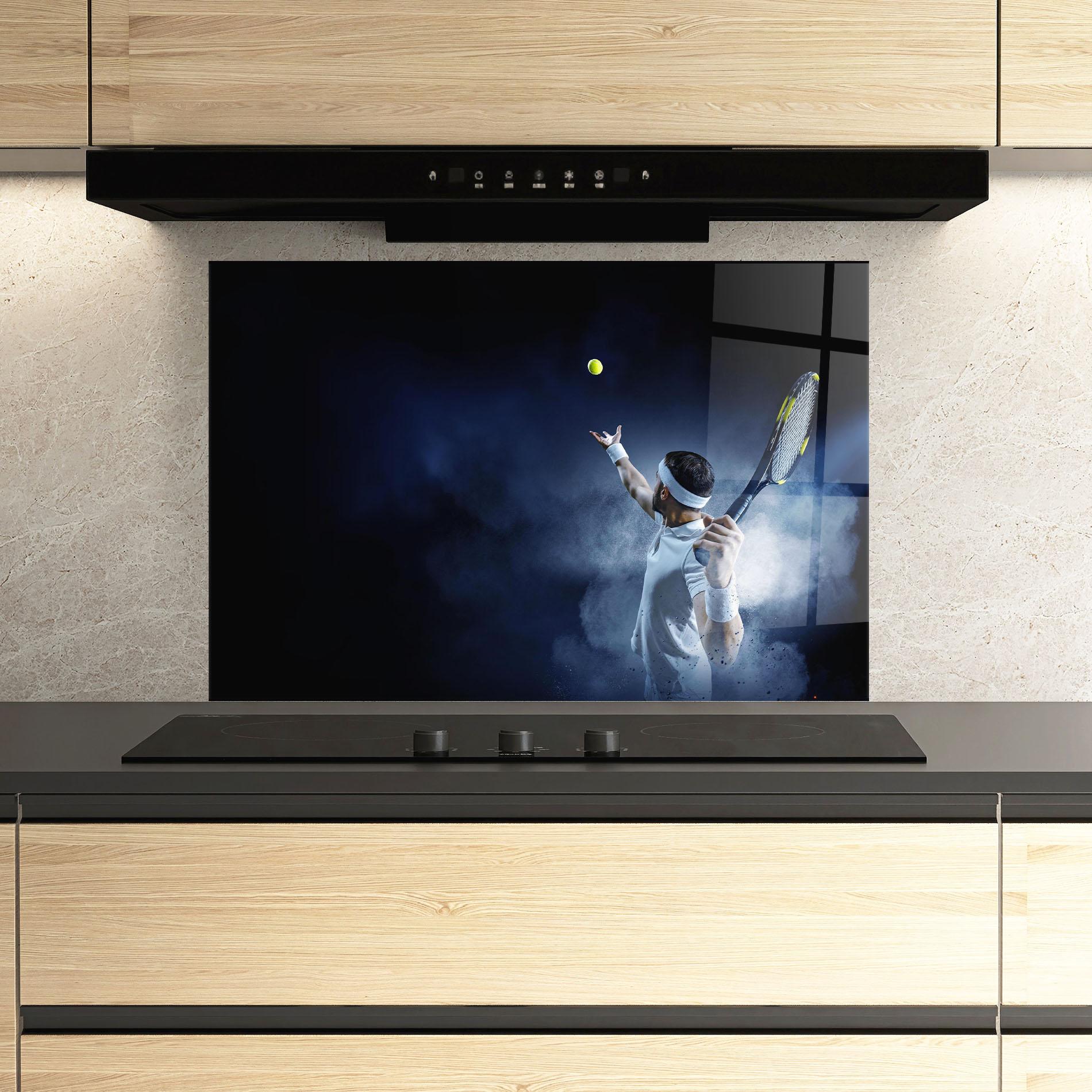 Küchenrückwand Glas Tennis Professional Player mockup 3