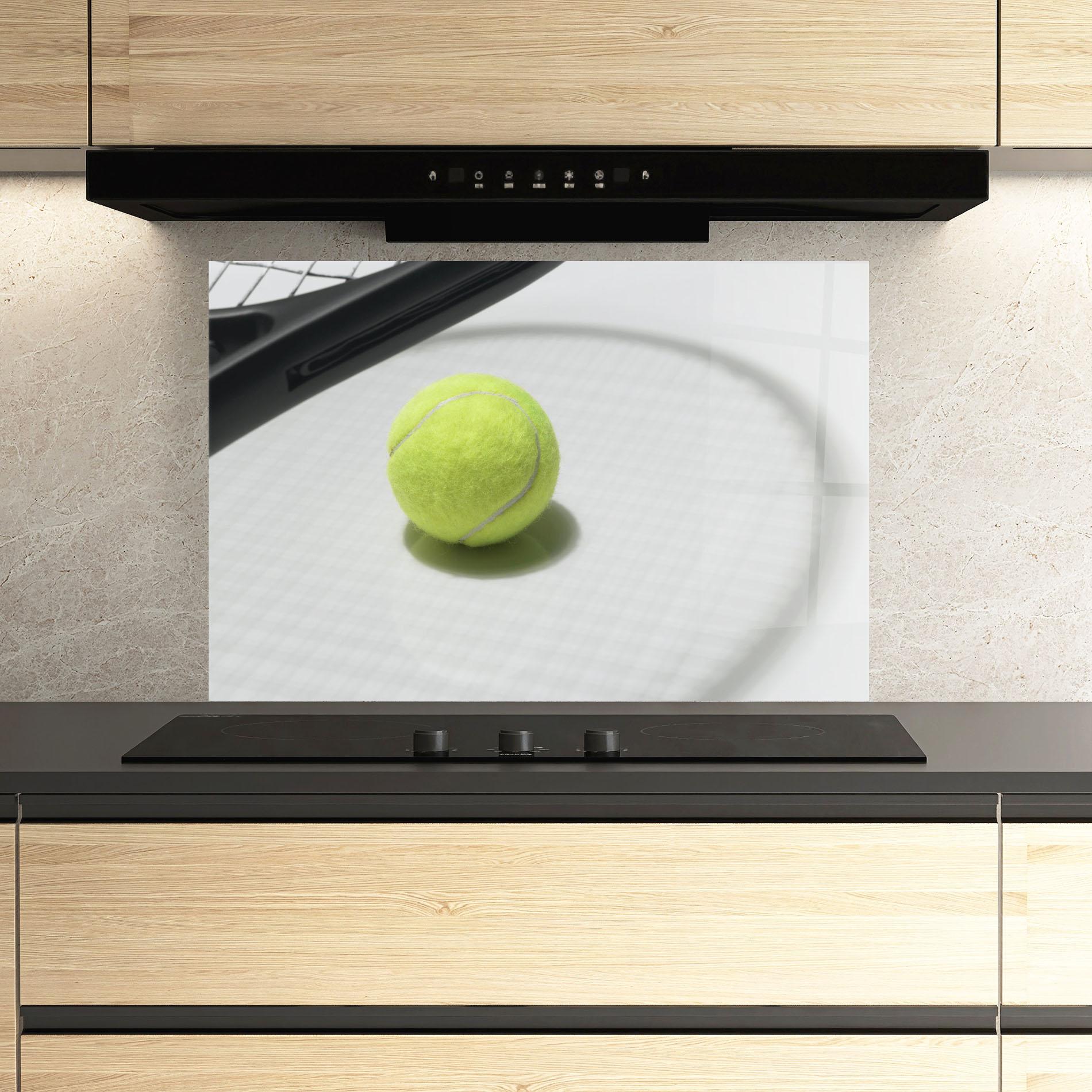 Küchenrückwand Glas Tennis Racket Shadow mockup 3