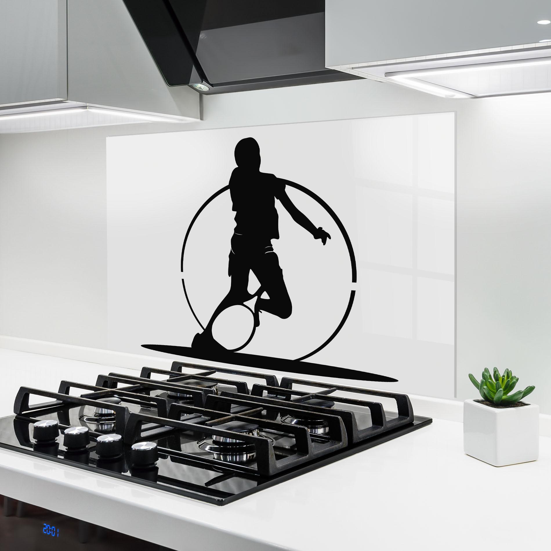 Küchenrückwand Glas Black Tennis Circle mockup 6