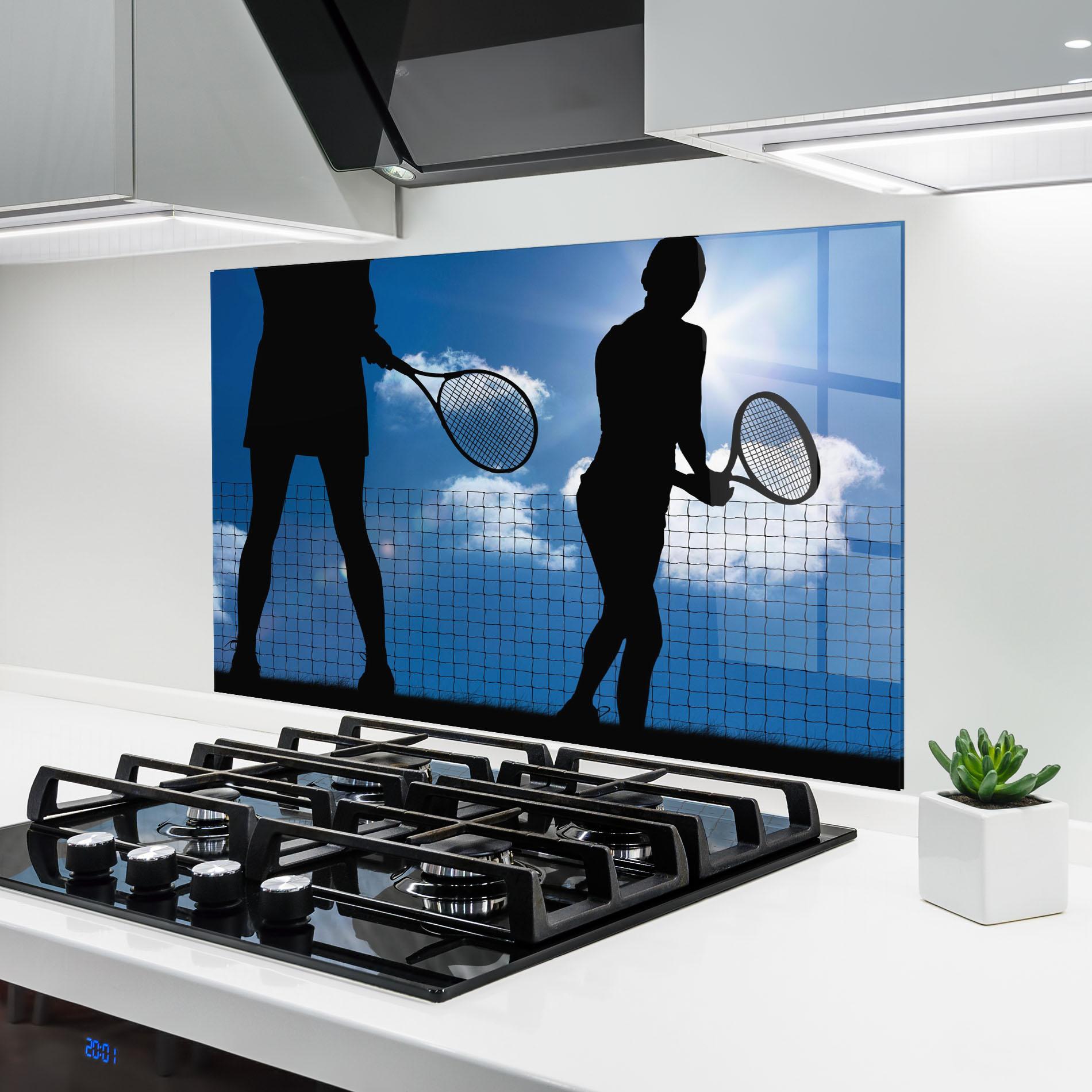 Küchenrückwand Glas Blue Sky Tennis mockup 6