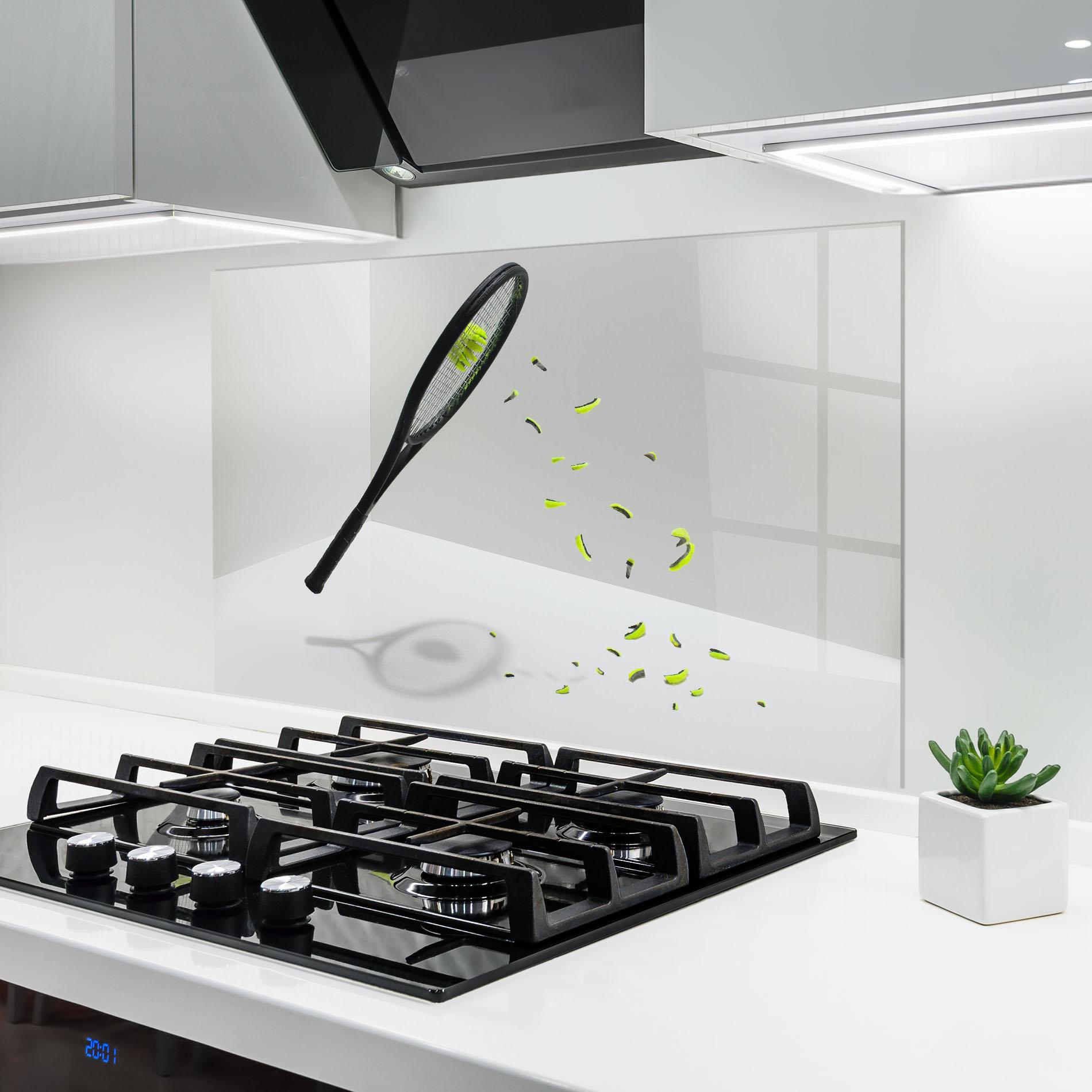 Küchenrückwand Glas Broken Tennis Ball mockup 6