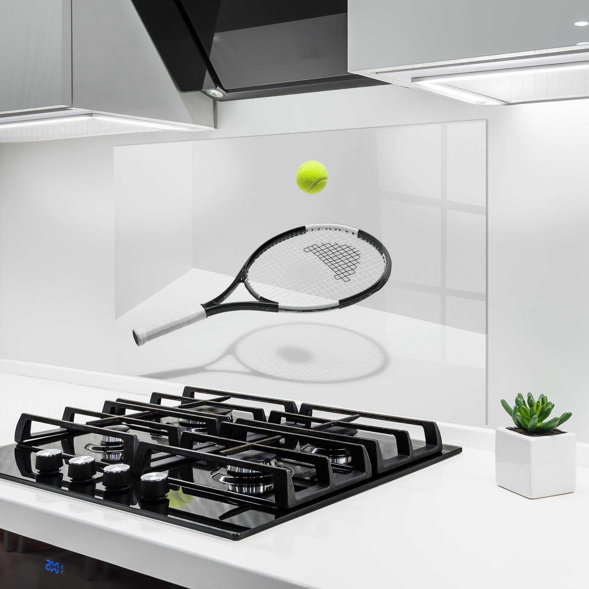 Küchenrückwand Glas Floating Tennis Racket mockup 6