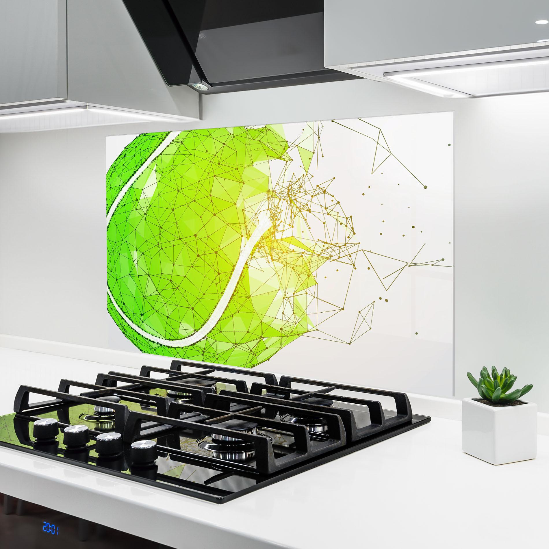 Küchenrückwand Glas Green Line Tennis mockup 6