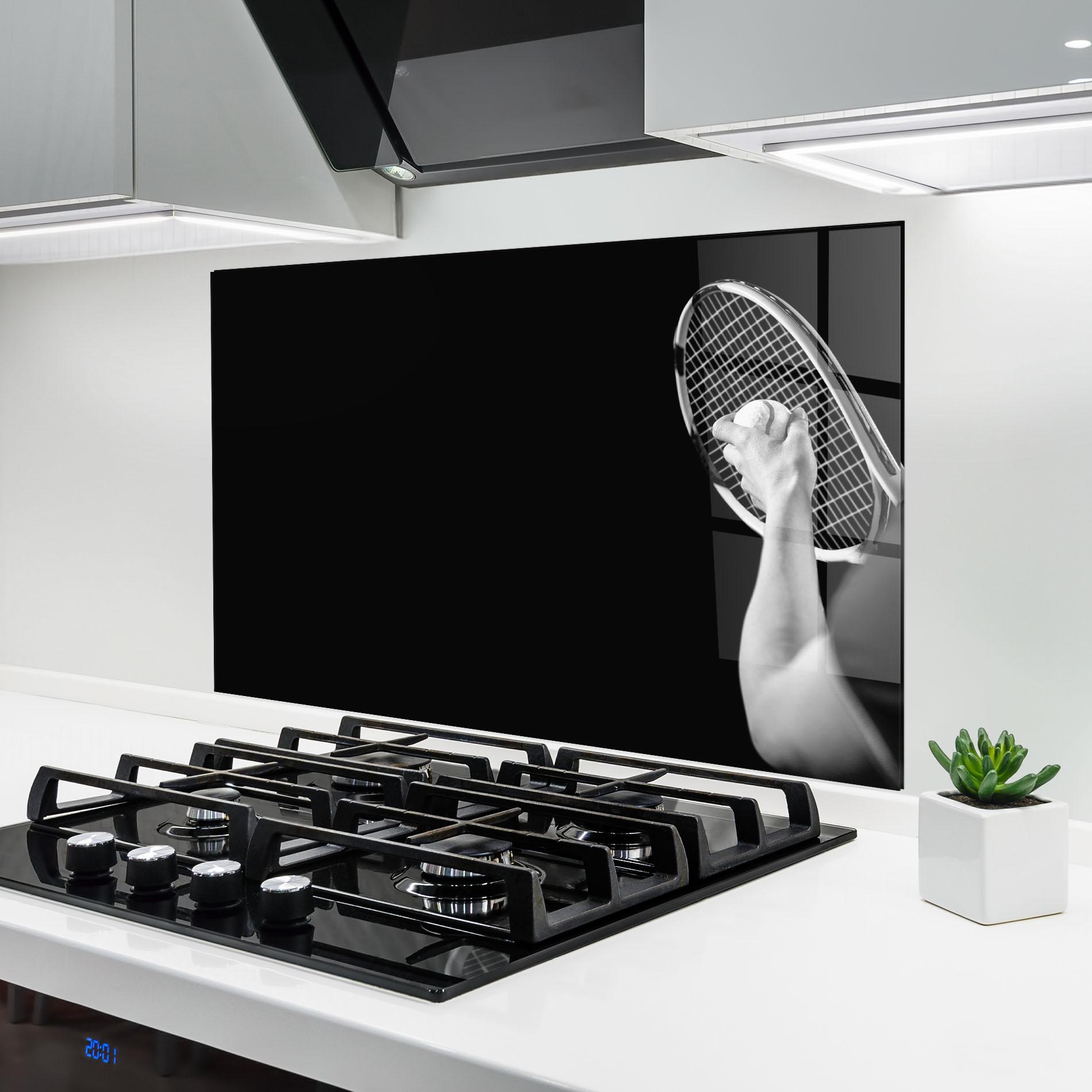 Küchenrückwand Glas Grey Tennis Racket mockup 6