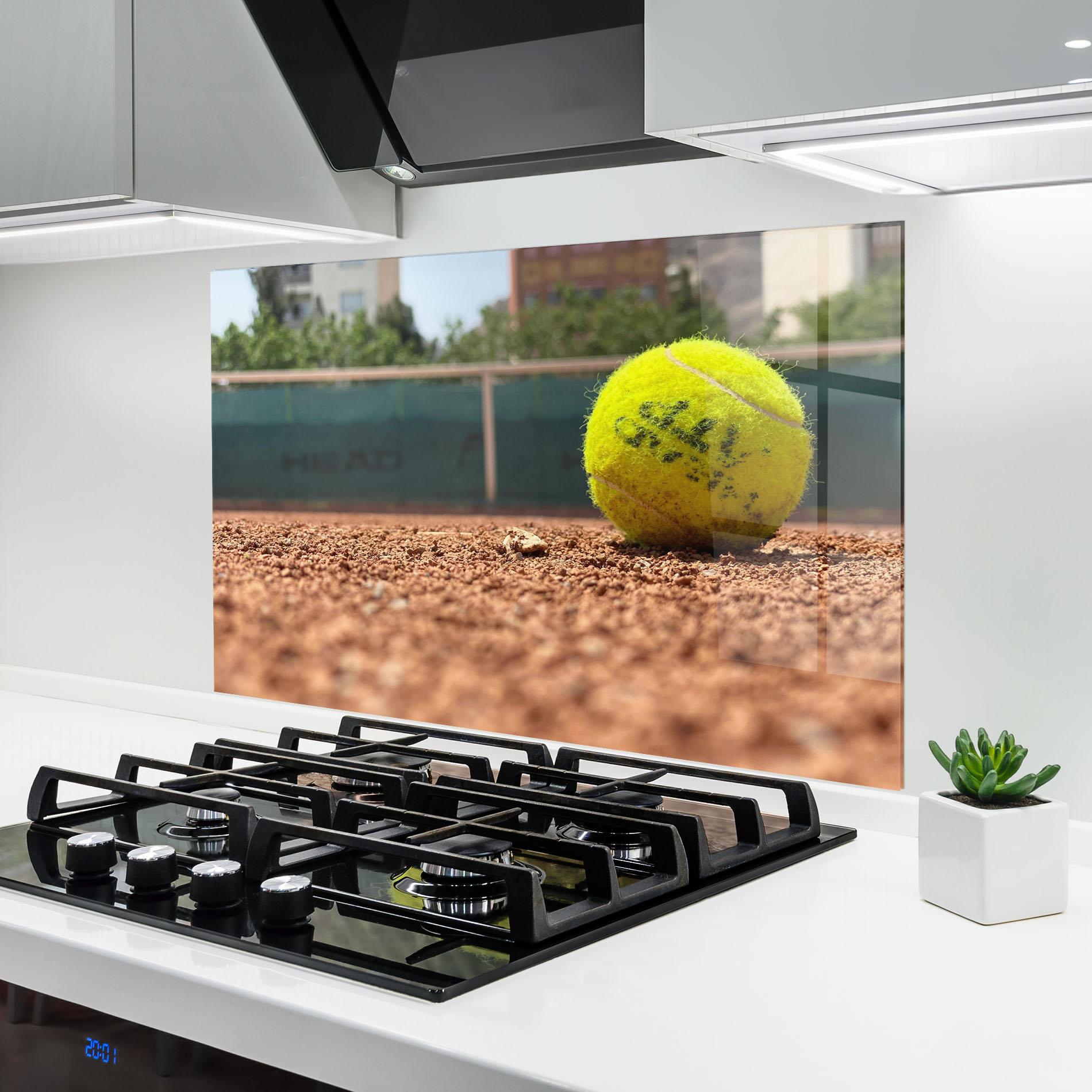 Küchenrückwand Glas Lost Tennis Ball mockup 6