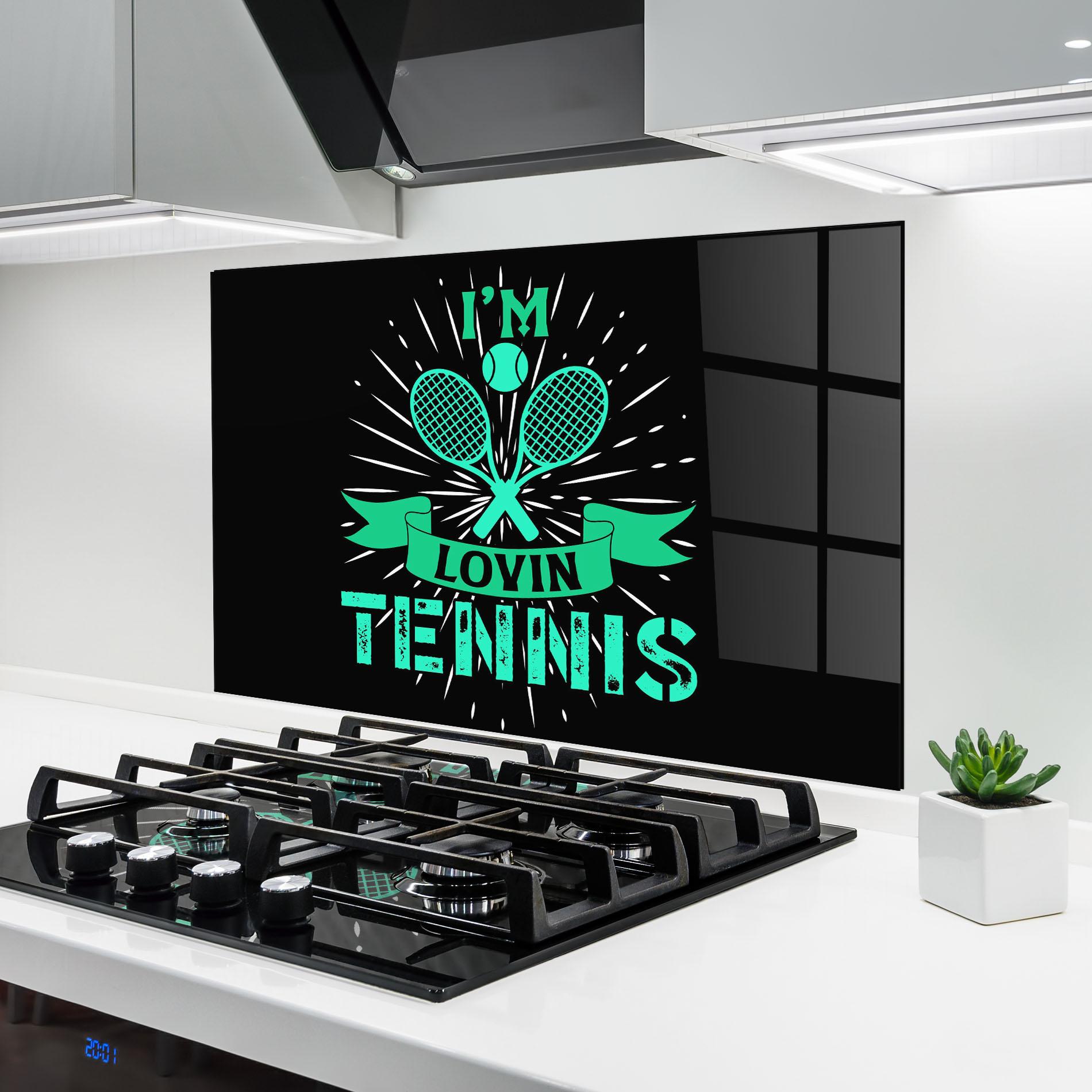 Küchenrückwand Glas Lovin Tennis mockup 6