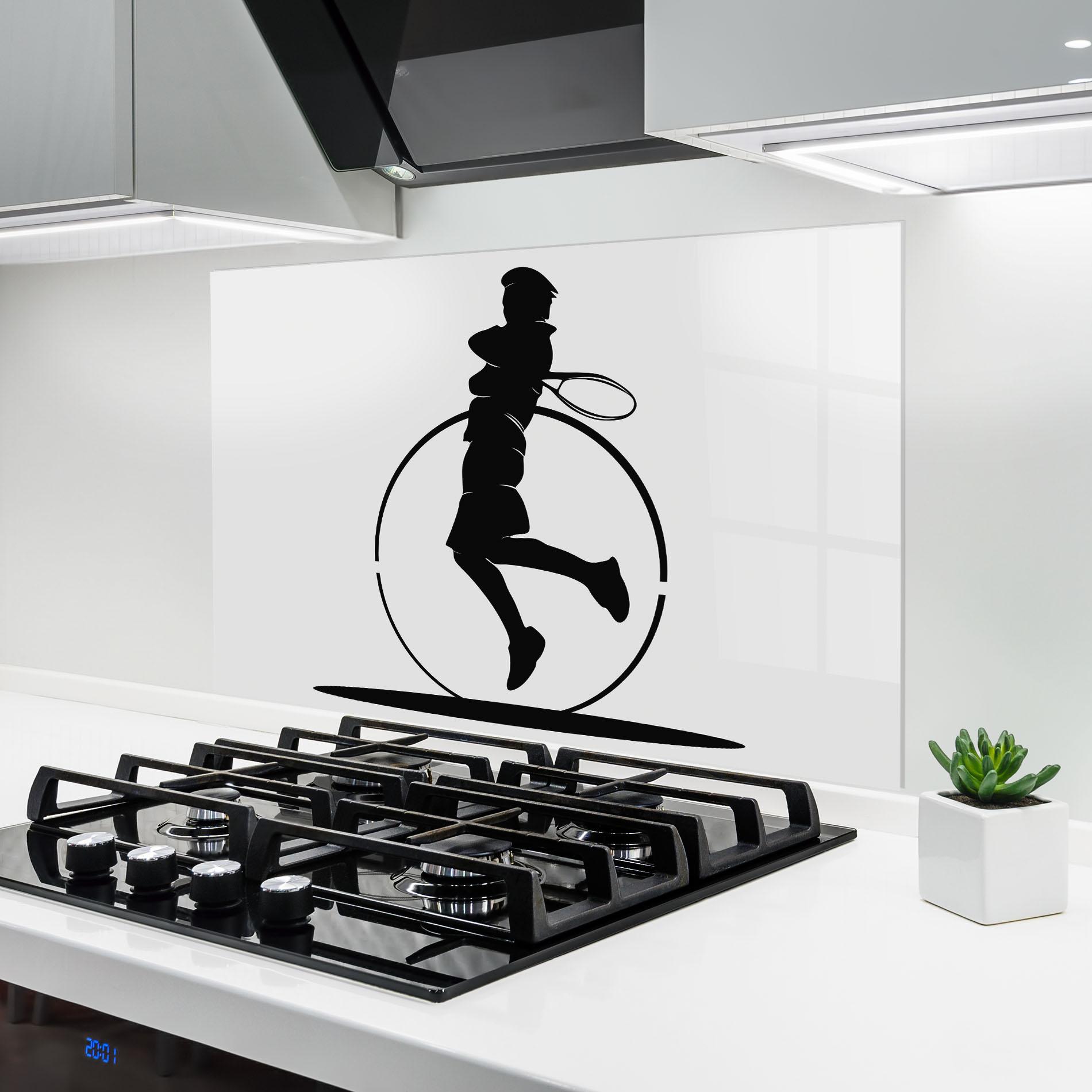 Küchenrückwand Glas Tennis Circle Black mockup 6