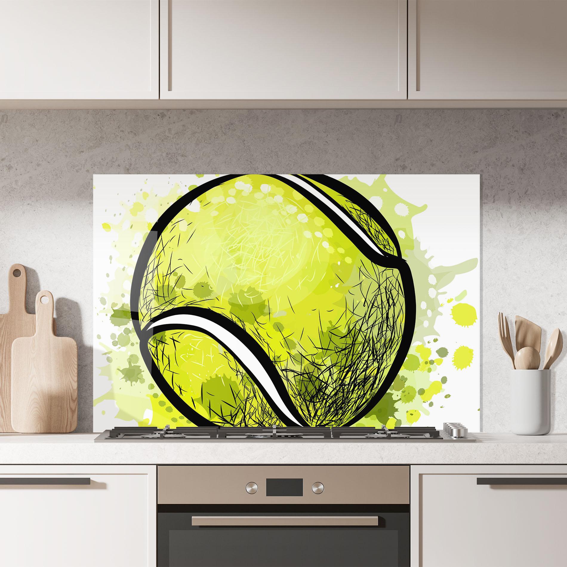 Küchenrückwand Glas Big Tennis Ball mockup 7