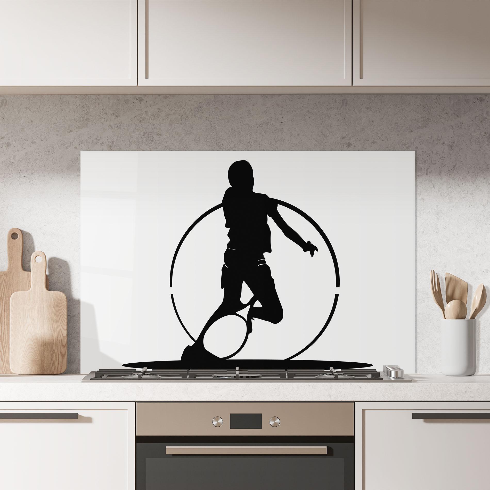 Küchenrückwand Glas Black Tennis Circle mockup 7