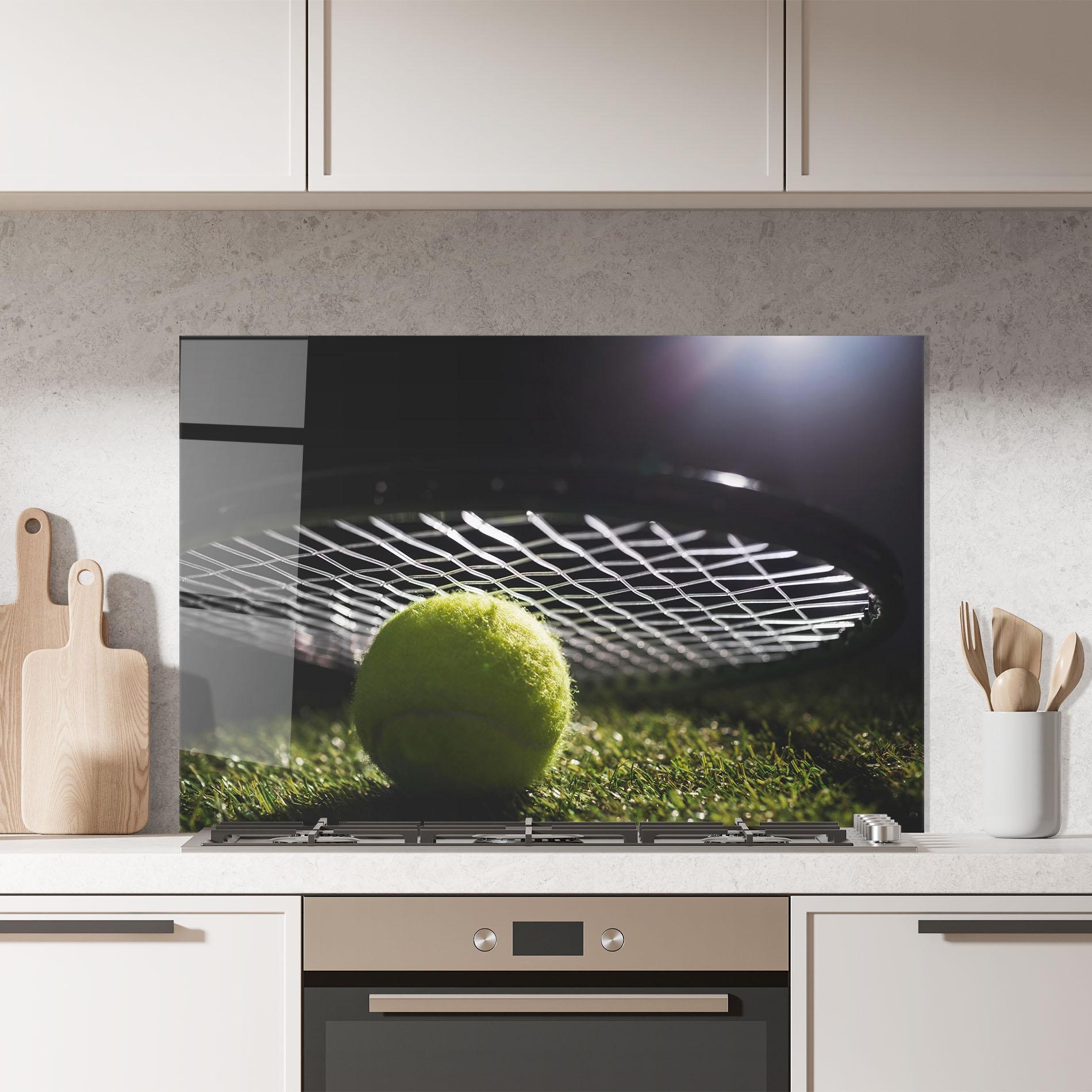 Küchenrückwand Glas Close Up Tennis Ball mockup 7