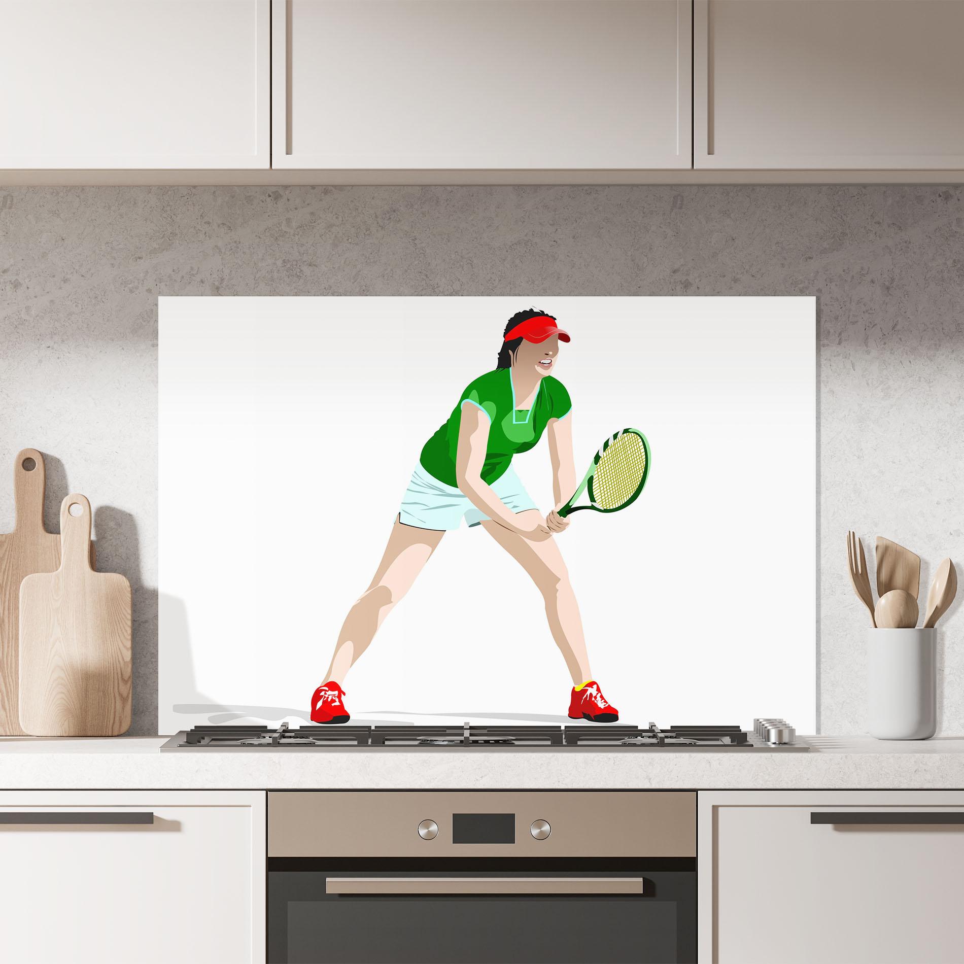Küchenrückwand Glas Green Tennis Racket mockup 7
