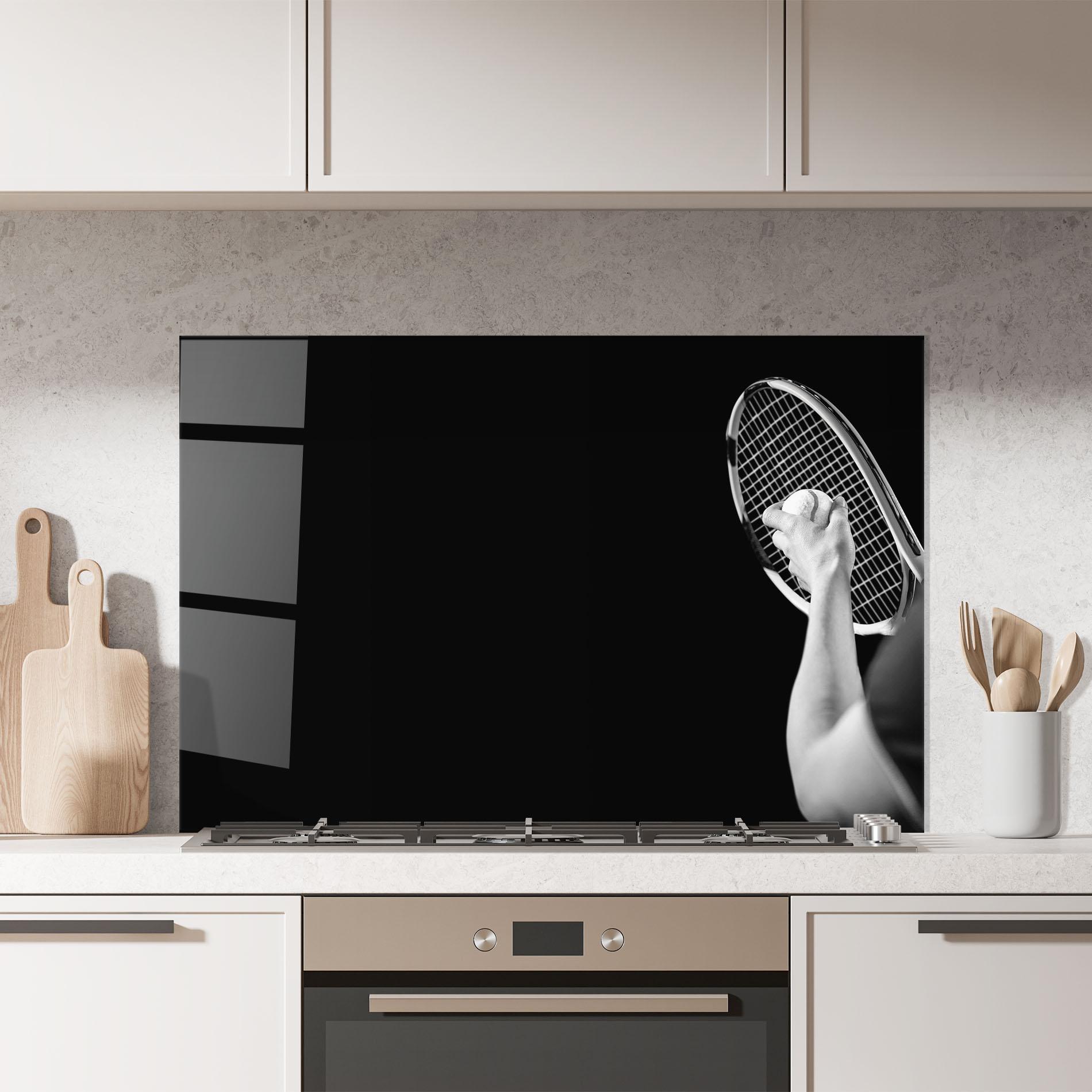 Küchenrückwand Glas Grey Tennis Racket mockup 7