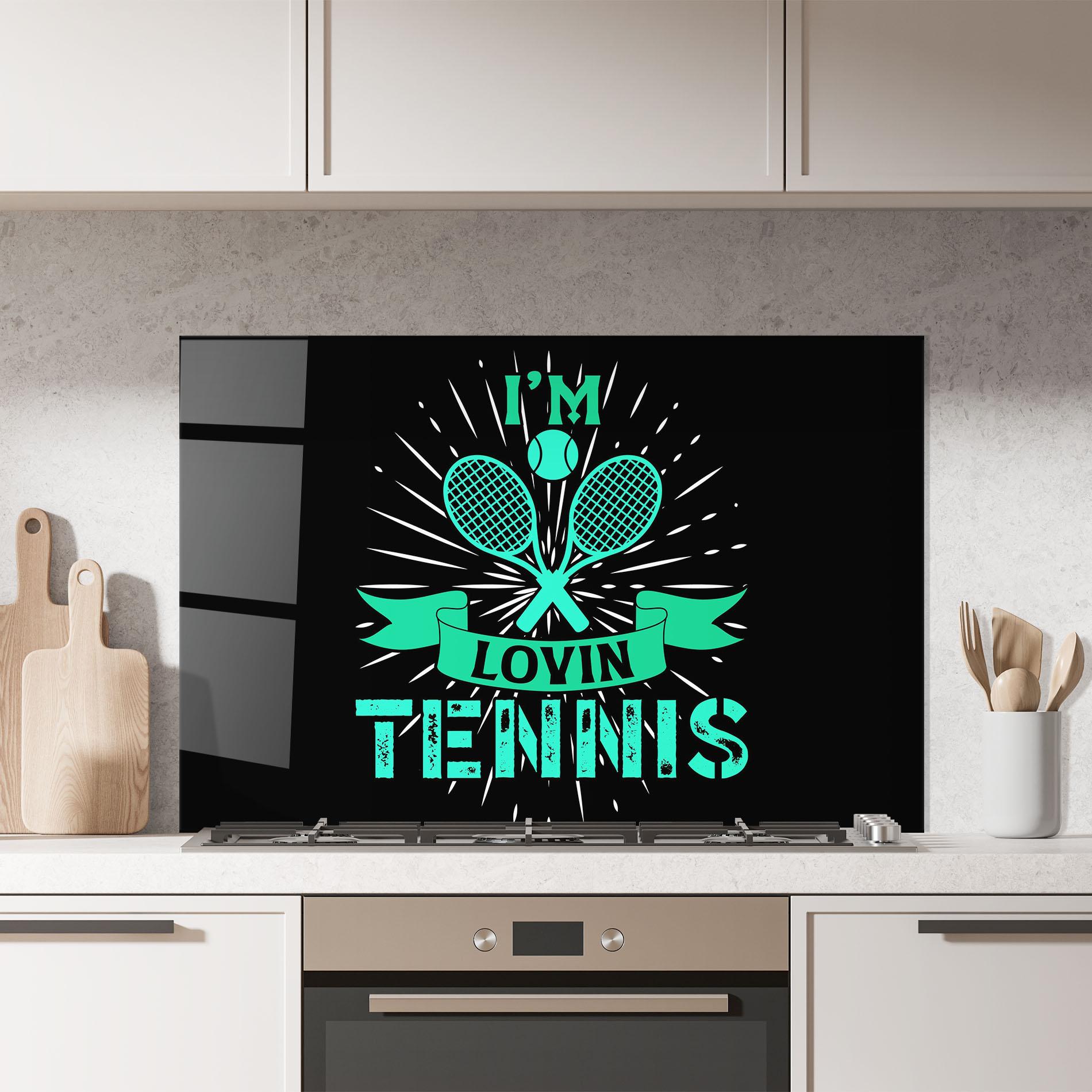 Küchenrückwand Glas Lovin Tennis mockup 7