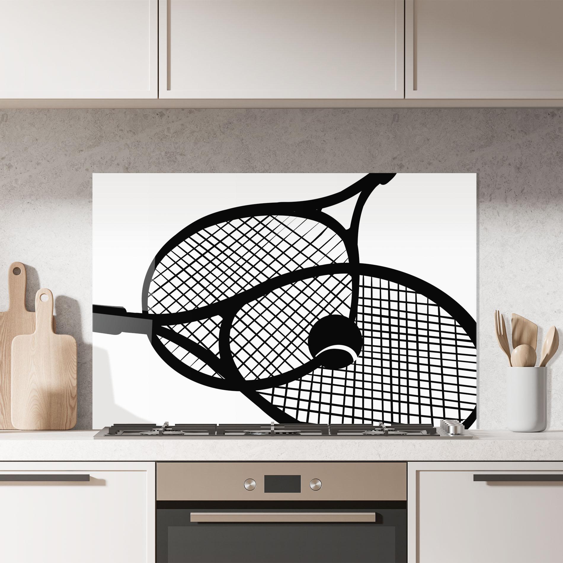 Küchenrückwand Glas Tennis Ball Line mockup 7