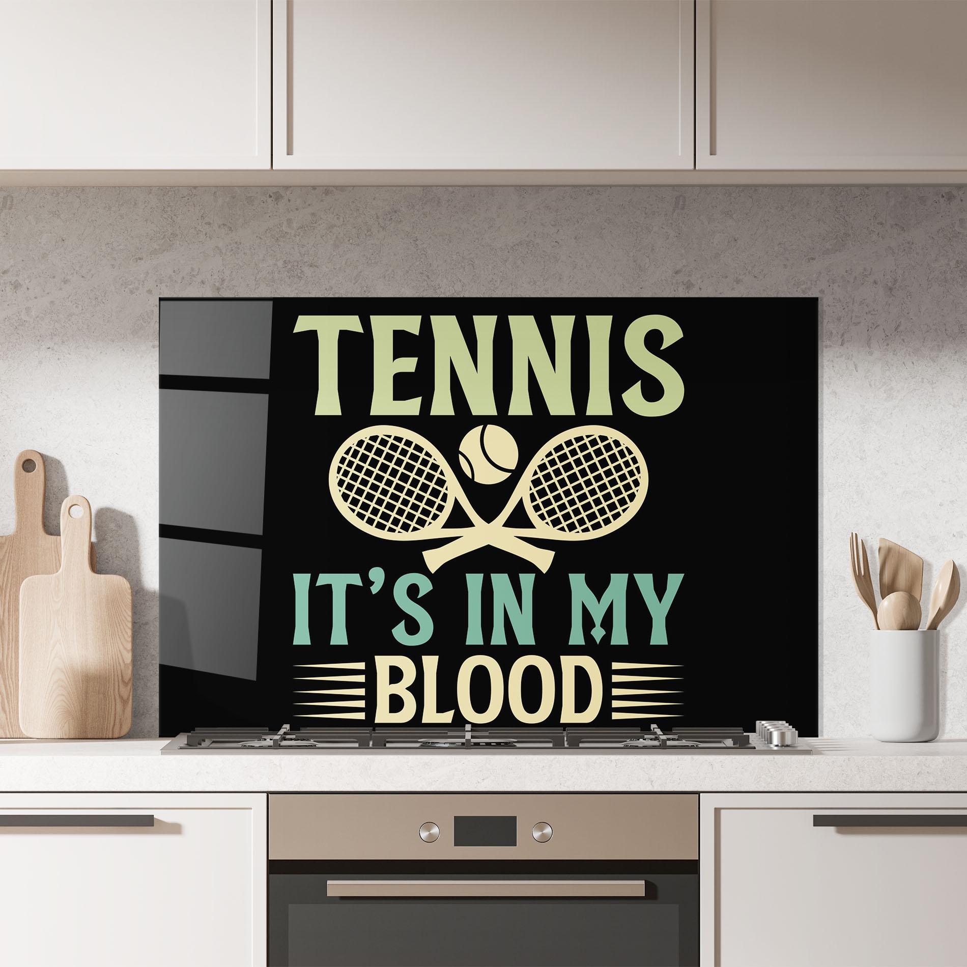 Küchenrückwand Glas Tennis Blood mockup 7