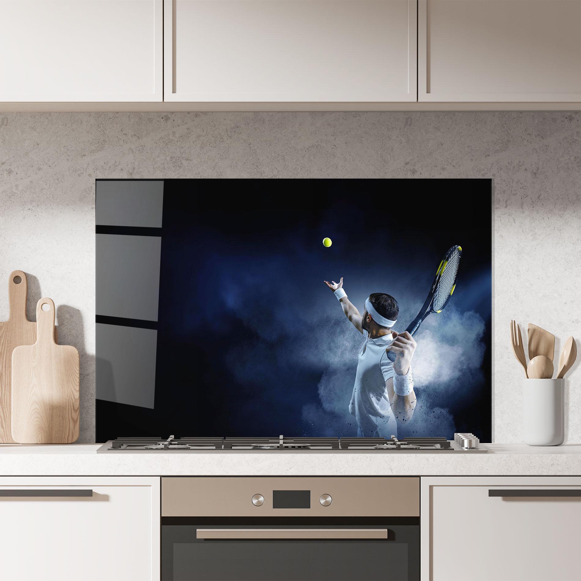 Küchenrückwand Glas Tennis Professional Player mockup 7