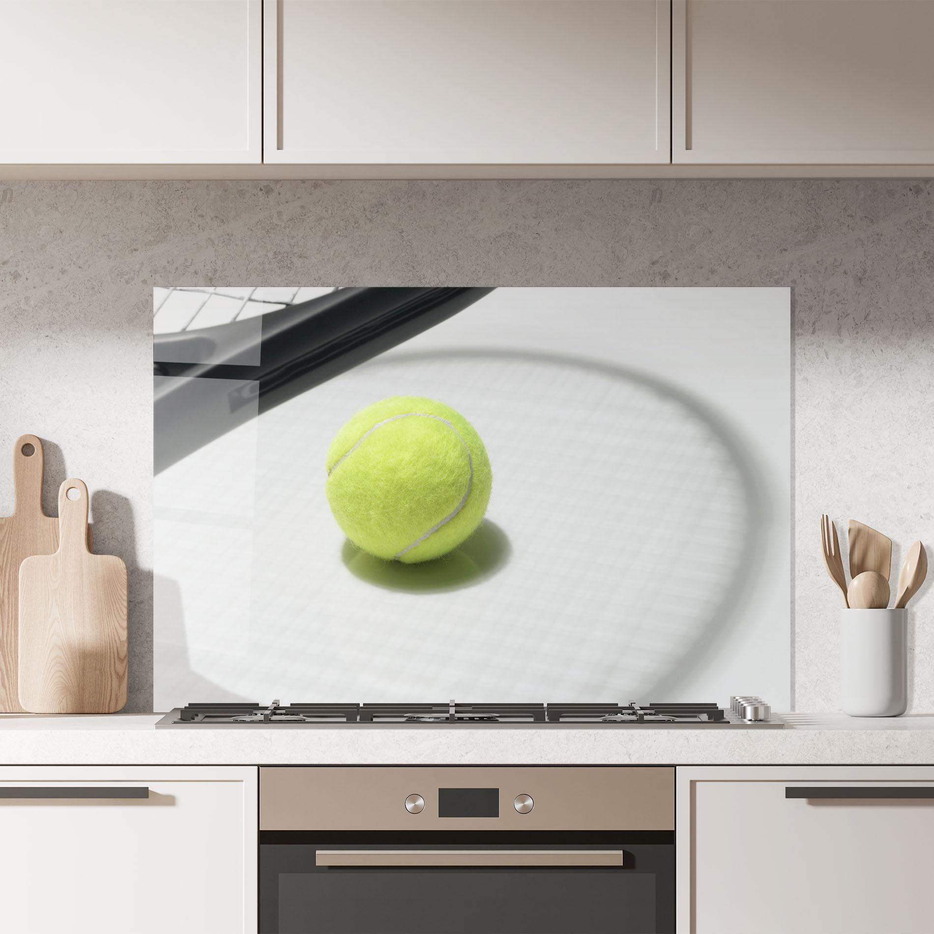 Küchenrückwand Glas Tennis Racket Shadow mockup 7