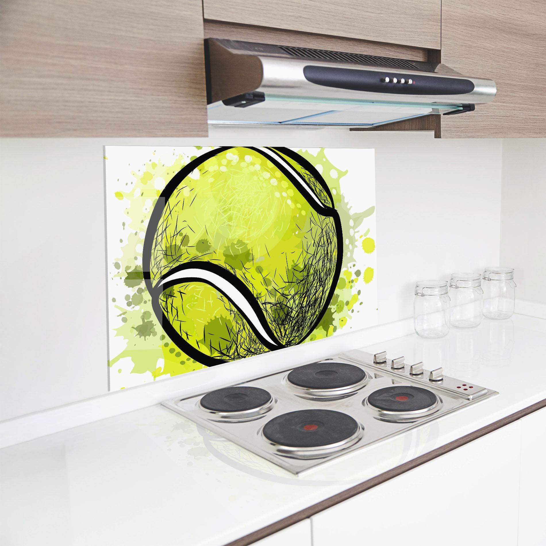 Küchenrückwand Glas Big Tennis Ball mockup 8