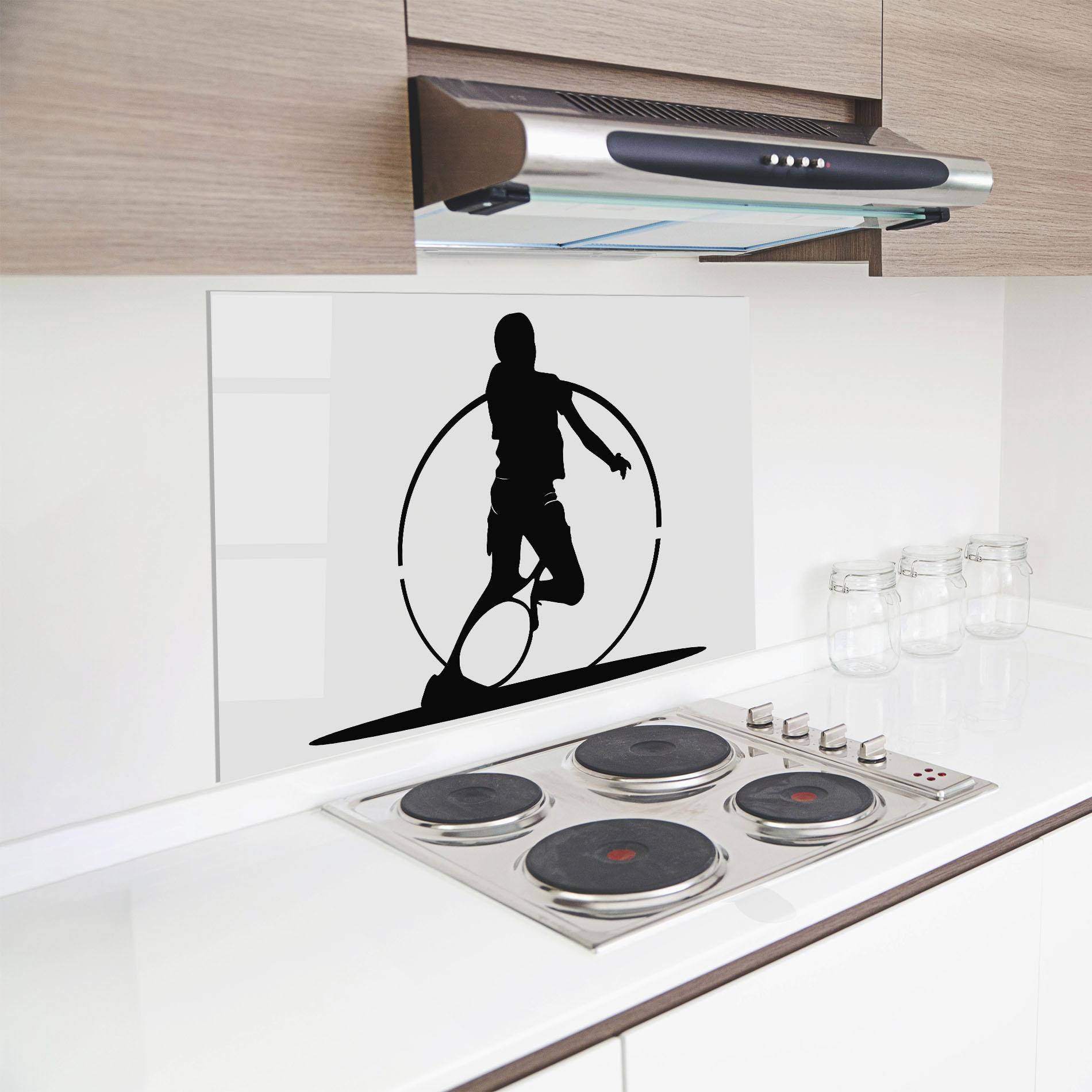 Küchenrückwand Glas Black Tennis Circle mockup 8