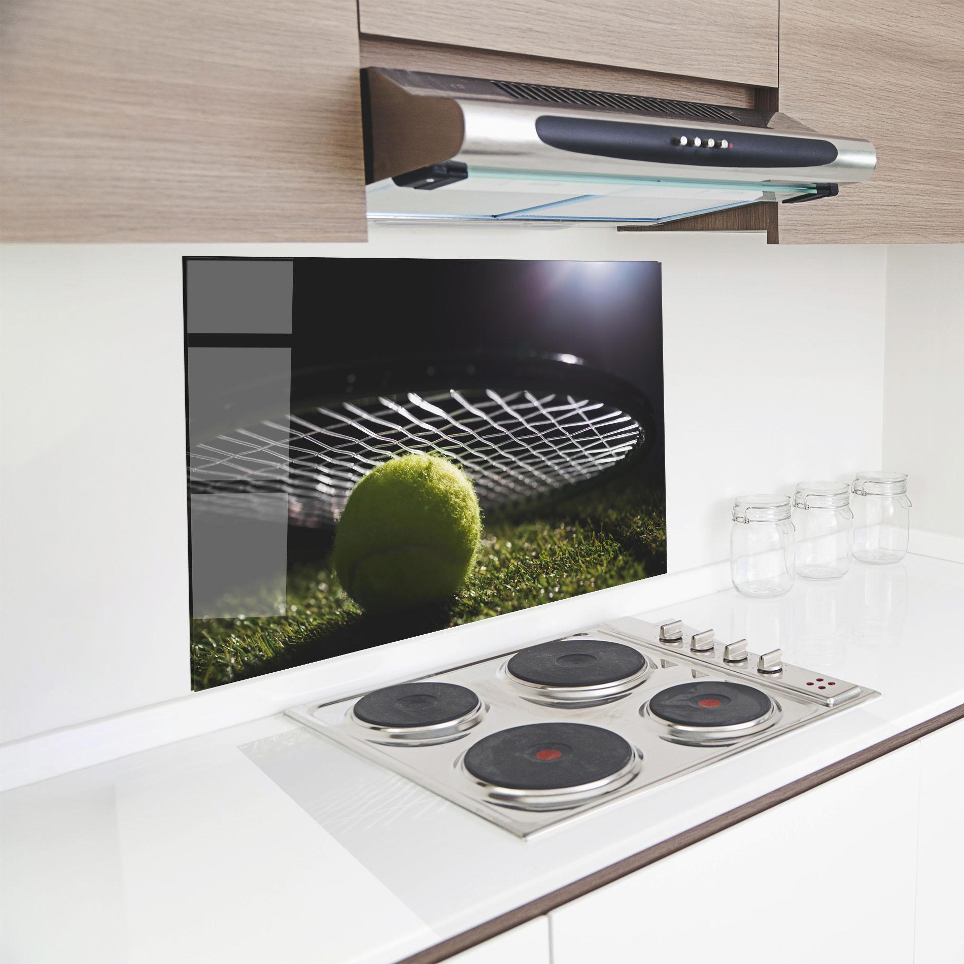 Küchenrückwand Glas Close Up Tennis Ball mockup 8